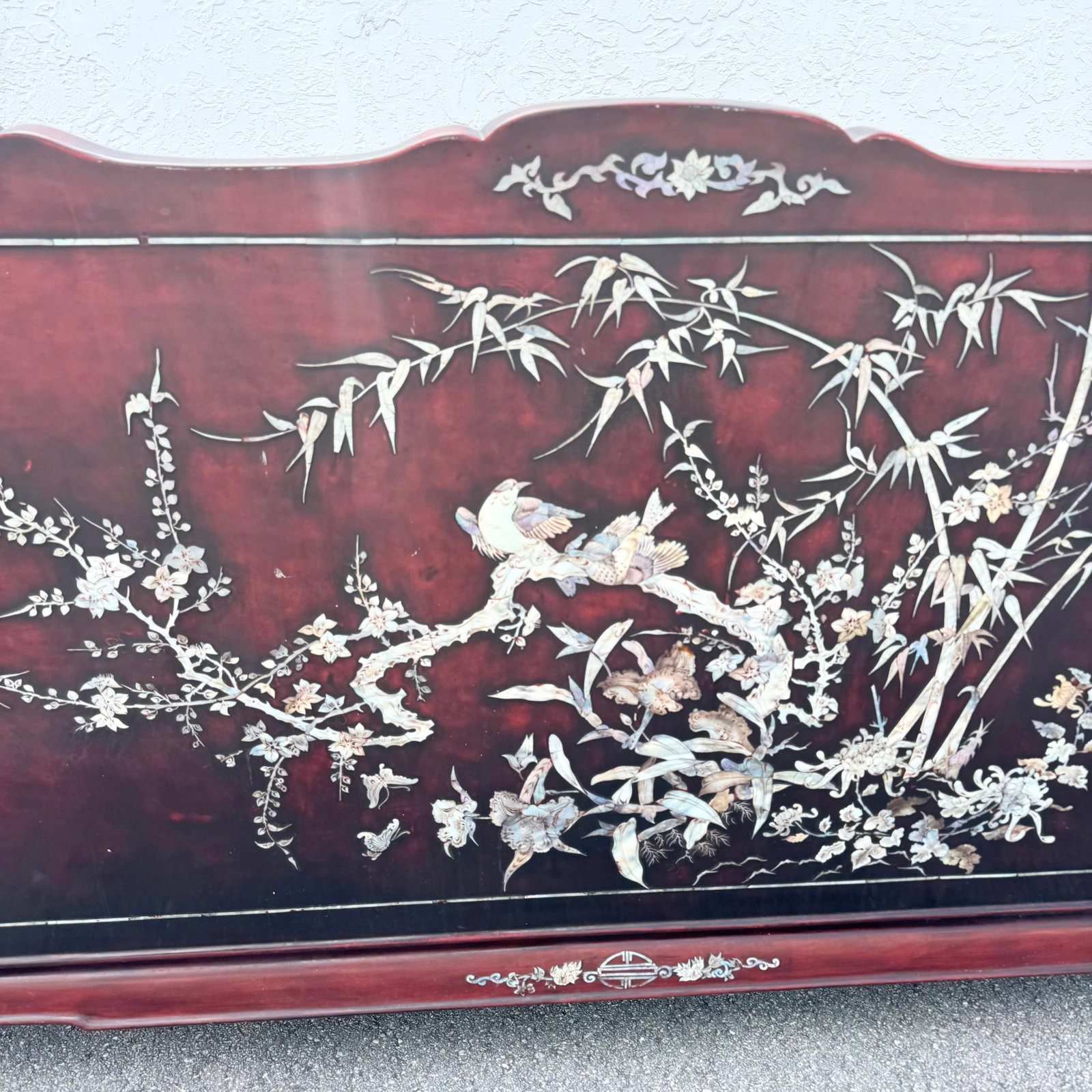 Vintage Chinese Rosewood With Mother of Pearl Inlay Sofa - 4