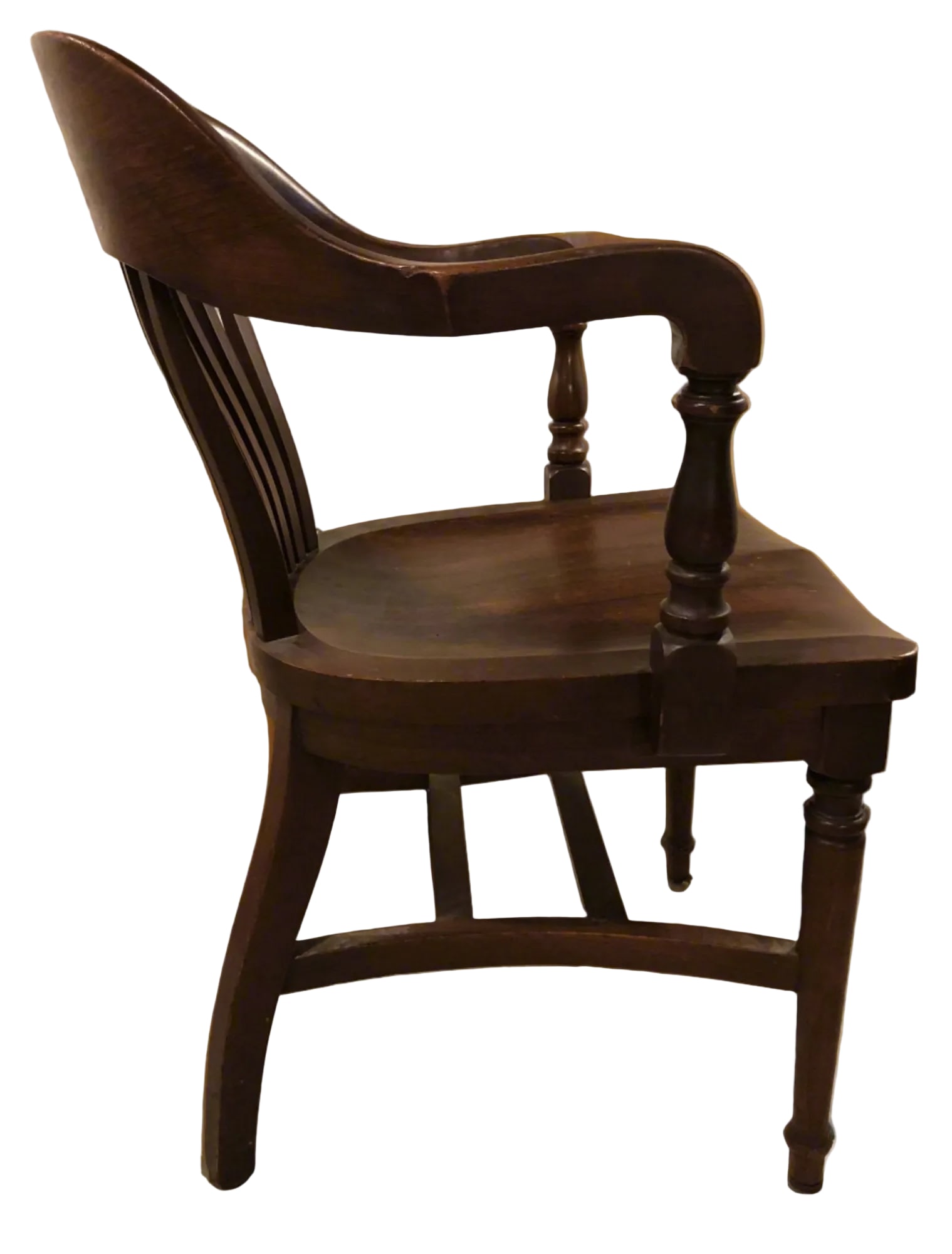Antique Solid Oak Marble & Shattuck Desk-Banker's Chair - 2