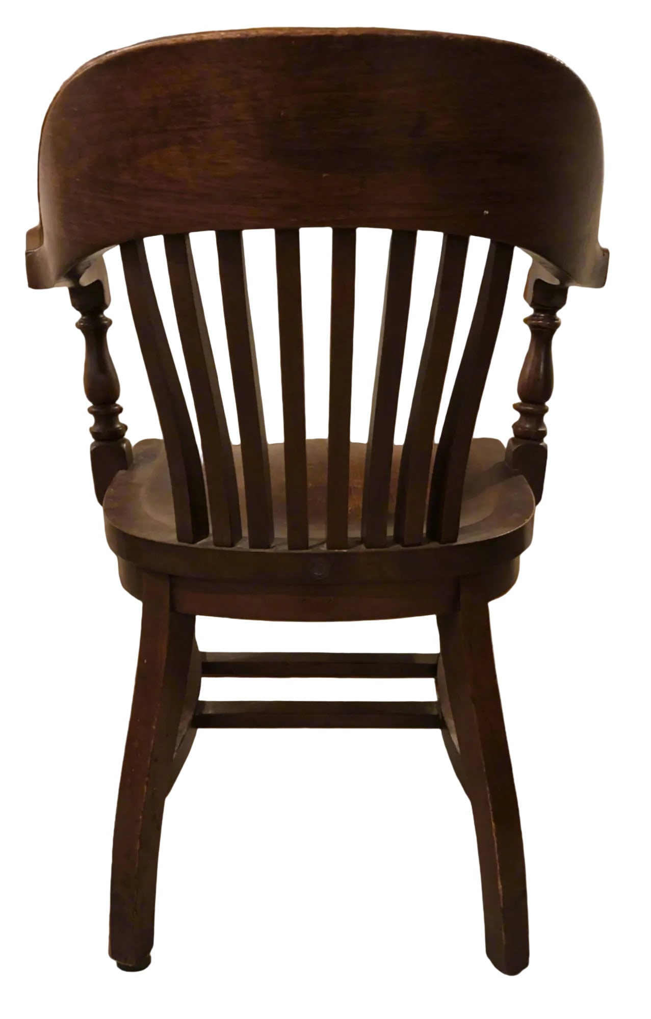 Antique Solid Oak Marble & Shattuck Desk-Banker's Chair - 4