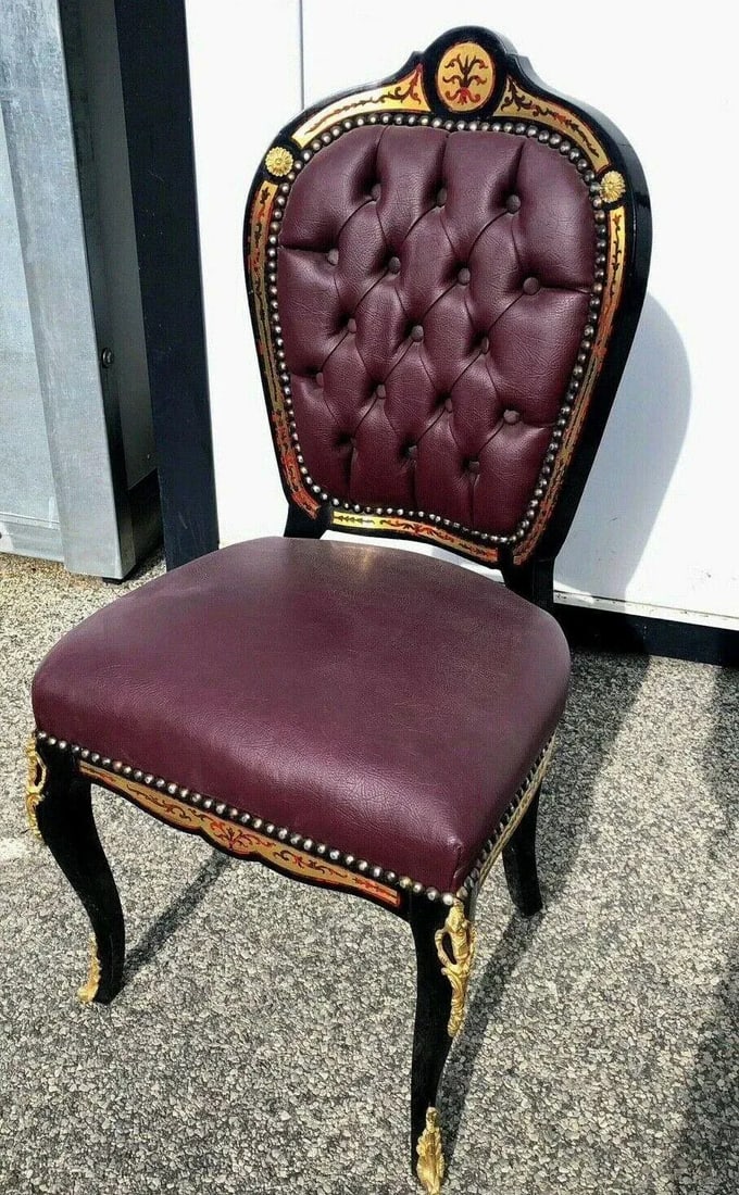 Andre Charles Boulle Style Accent Side Chair - 2