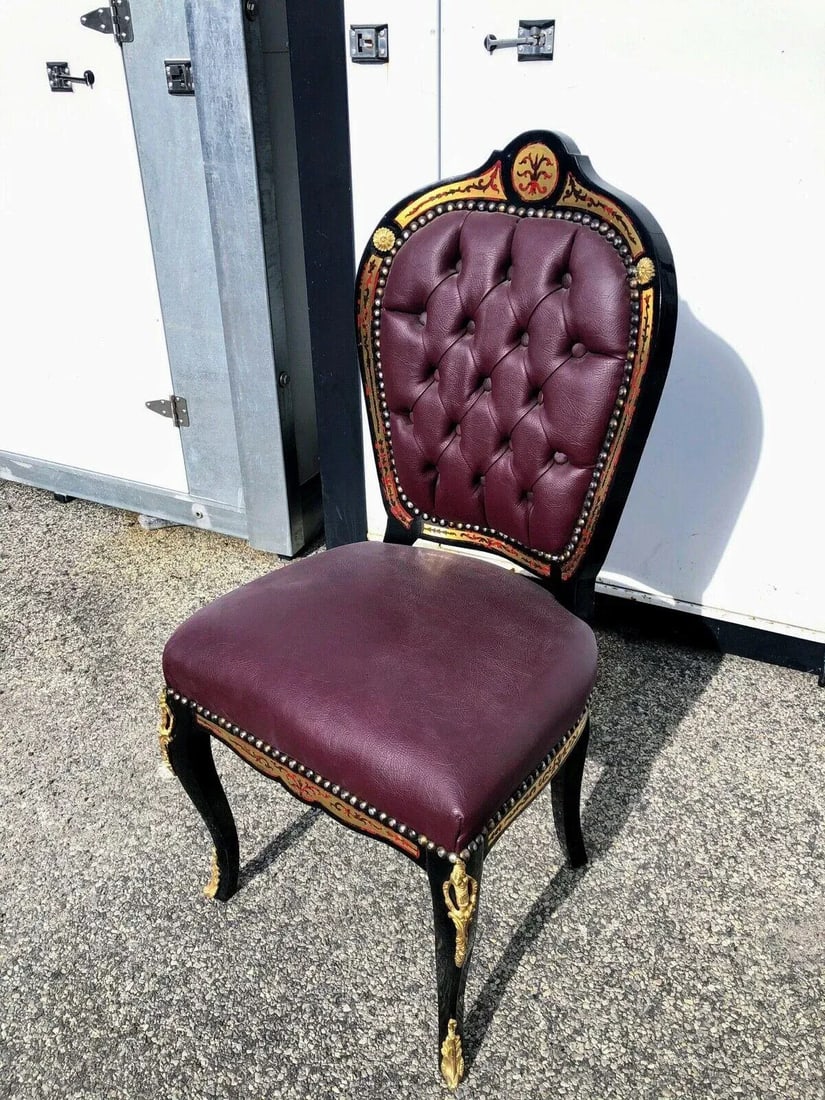 Andre Charles Boulle Style Accent Side Chair - 4