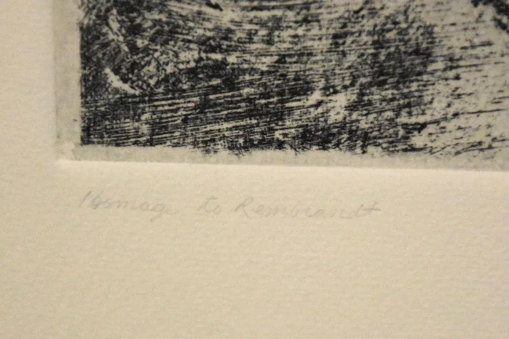 1967 Portrait Etching of Rembrandt by Joel Iskowity Titled "Homage to Rembrandt" - 2