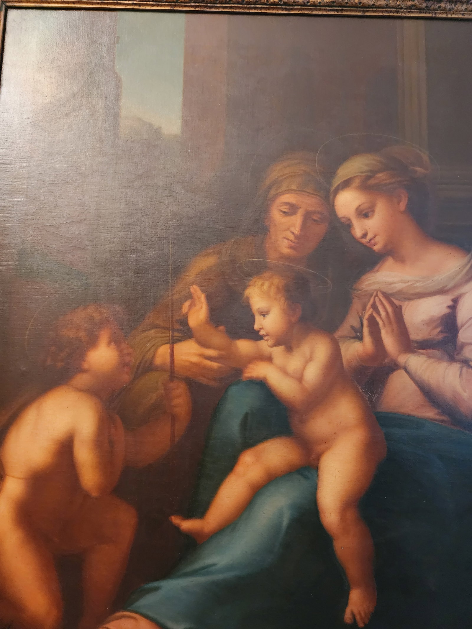 Incredible 19th Century Oil Painting of the Sacred Family Beautifully Framed - 2