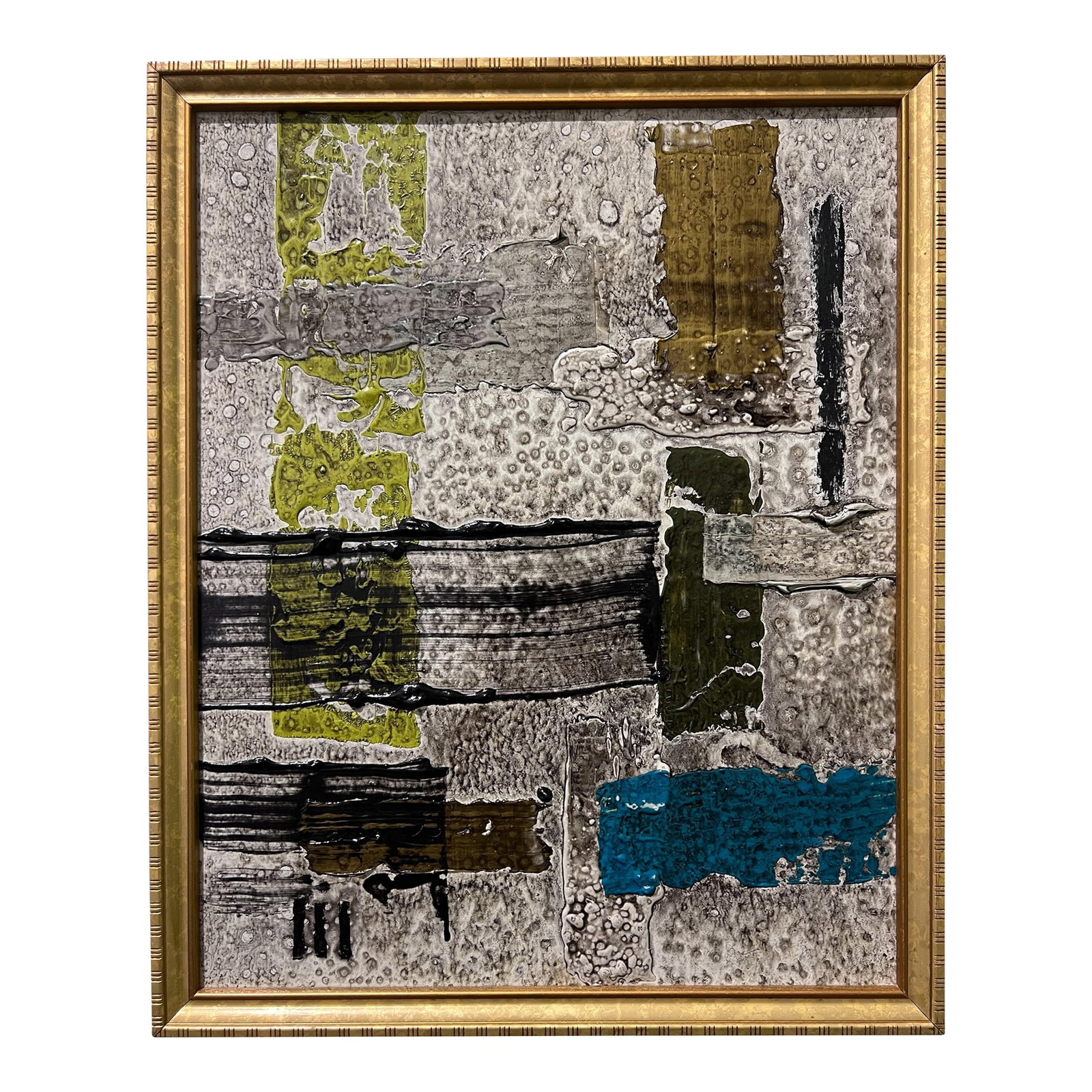 Understanding - Original Abstract Painting by J. Kent Martin: This original mixed-media abstract painting by J. Kent Martin is inspired by aerial views of farmland and the ordered patterns of roads and city streets. Built through layers of paint that are scraped