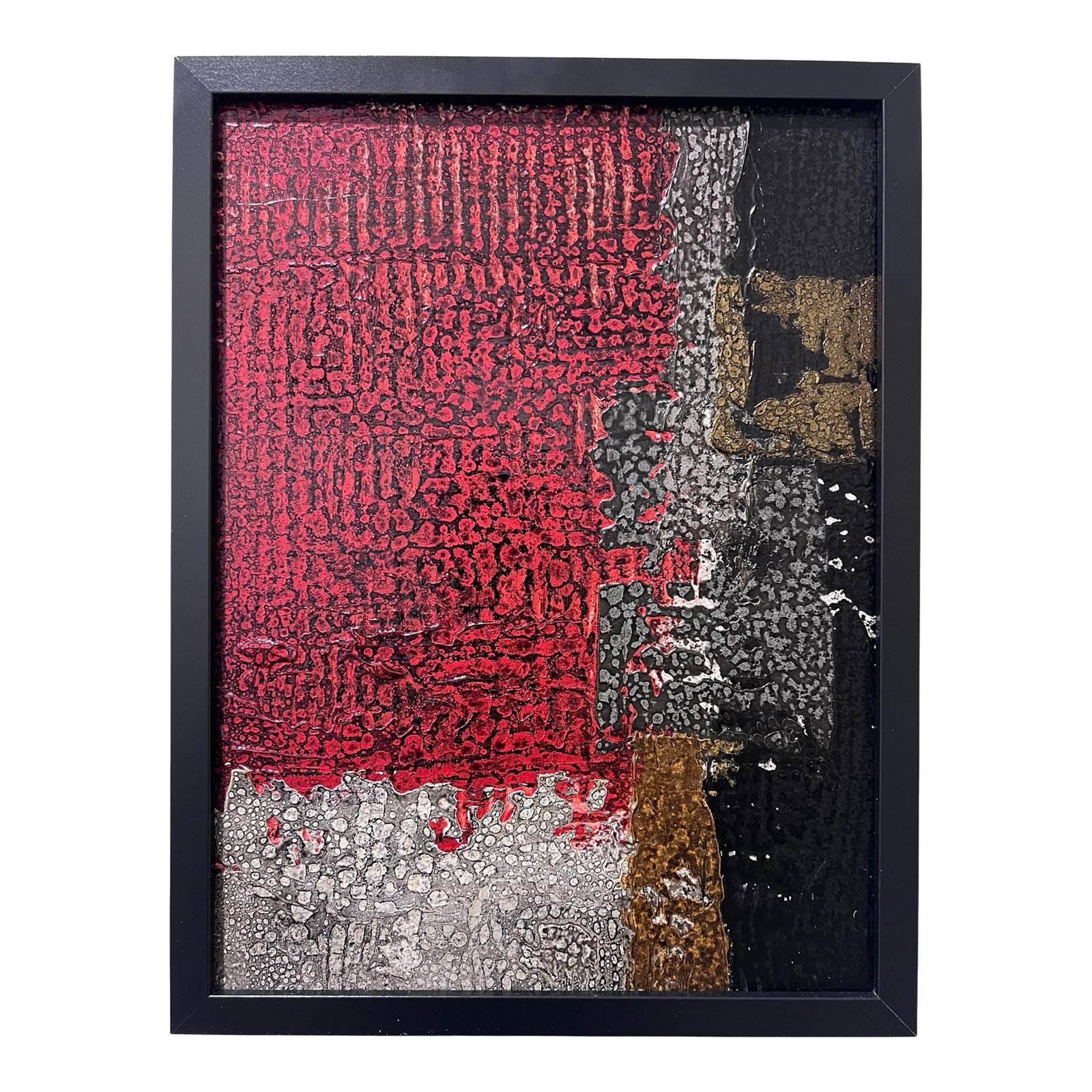 Tension No. 1 - Original Abstract Painting by J. Kent Martin: This original mixed-media abstract painting by J. Kent Martin is inspired by aerial views of farmland and the ordered patterns of roads and city streets. Built through layers of paint that are