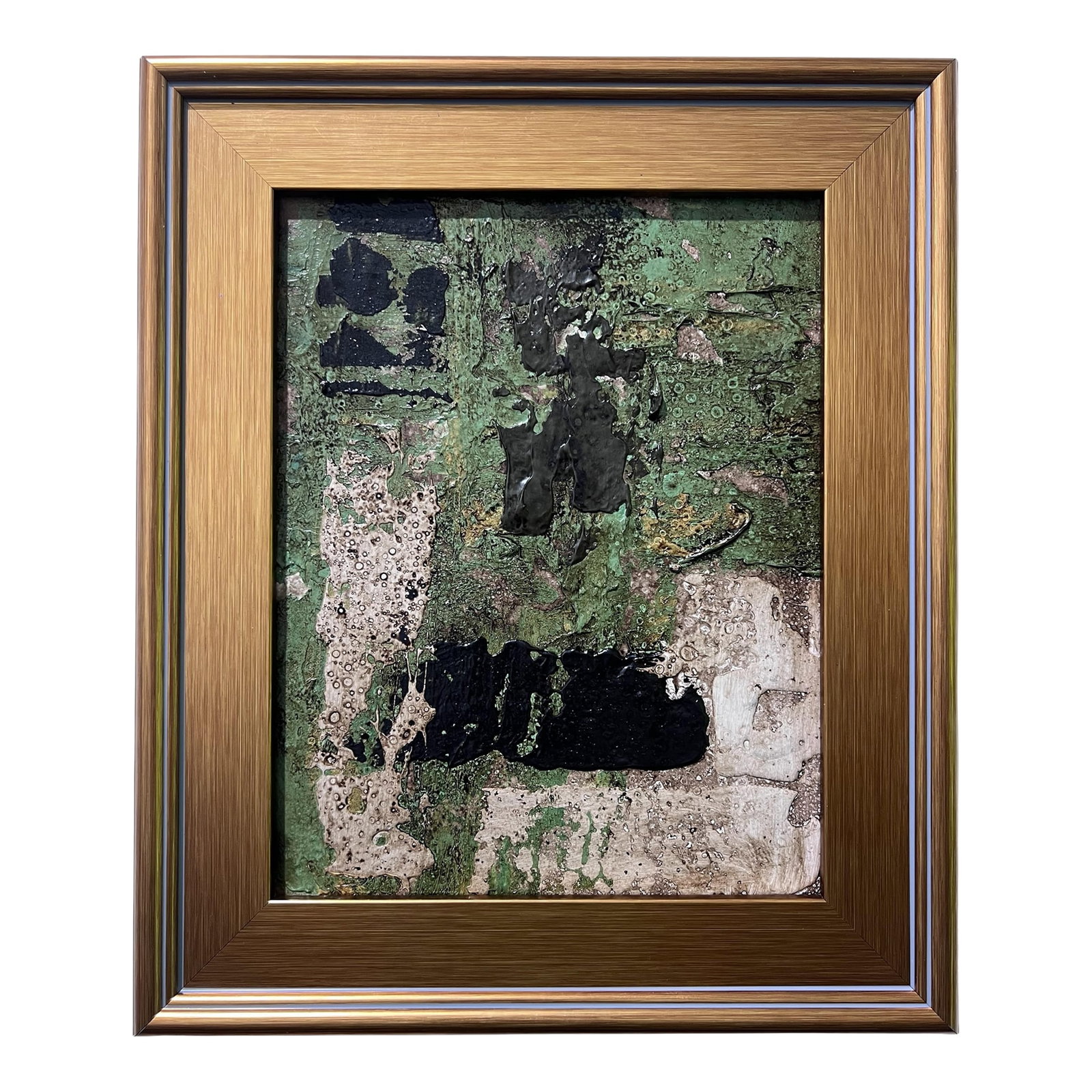 Optimism No. 2 - Original Abstract Painting by J. Kent Martin: This original mixed-media abstract painting by J. Kent Martin is inspired by aerial views of farmland and the ordered patterns of roads and city streets. Built through layers of paint that are
