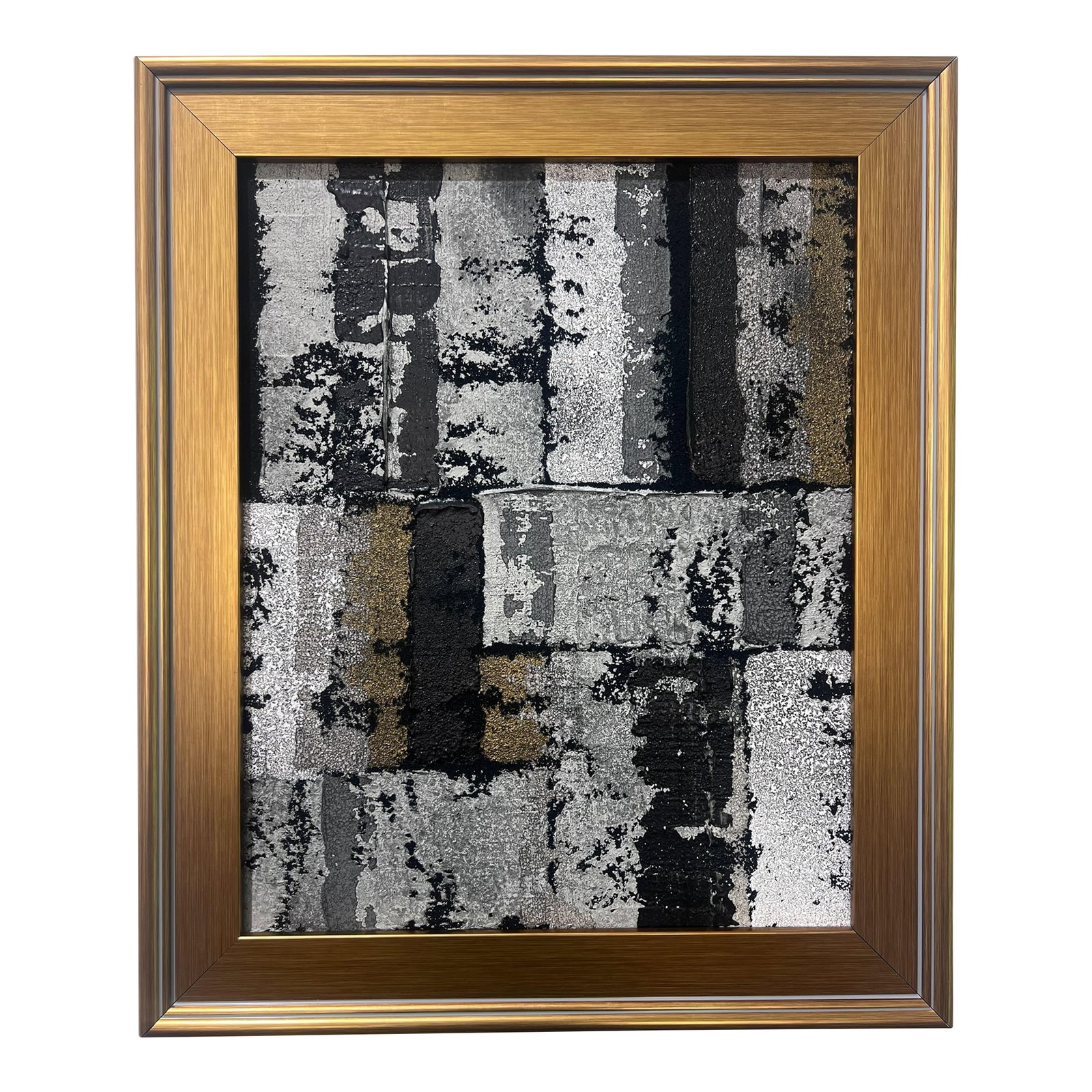 Disunion No. 2 - Original Abstract Painting by J. Kent Martin: This original mixed-media abstract painting by J. Kent Martin is inspired by aerial views of farmland and the ordered patterns of roads and city streets. Built through layers of paint that are