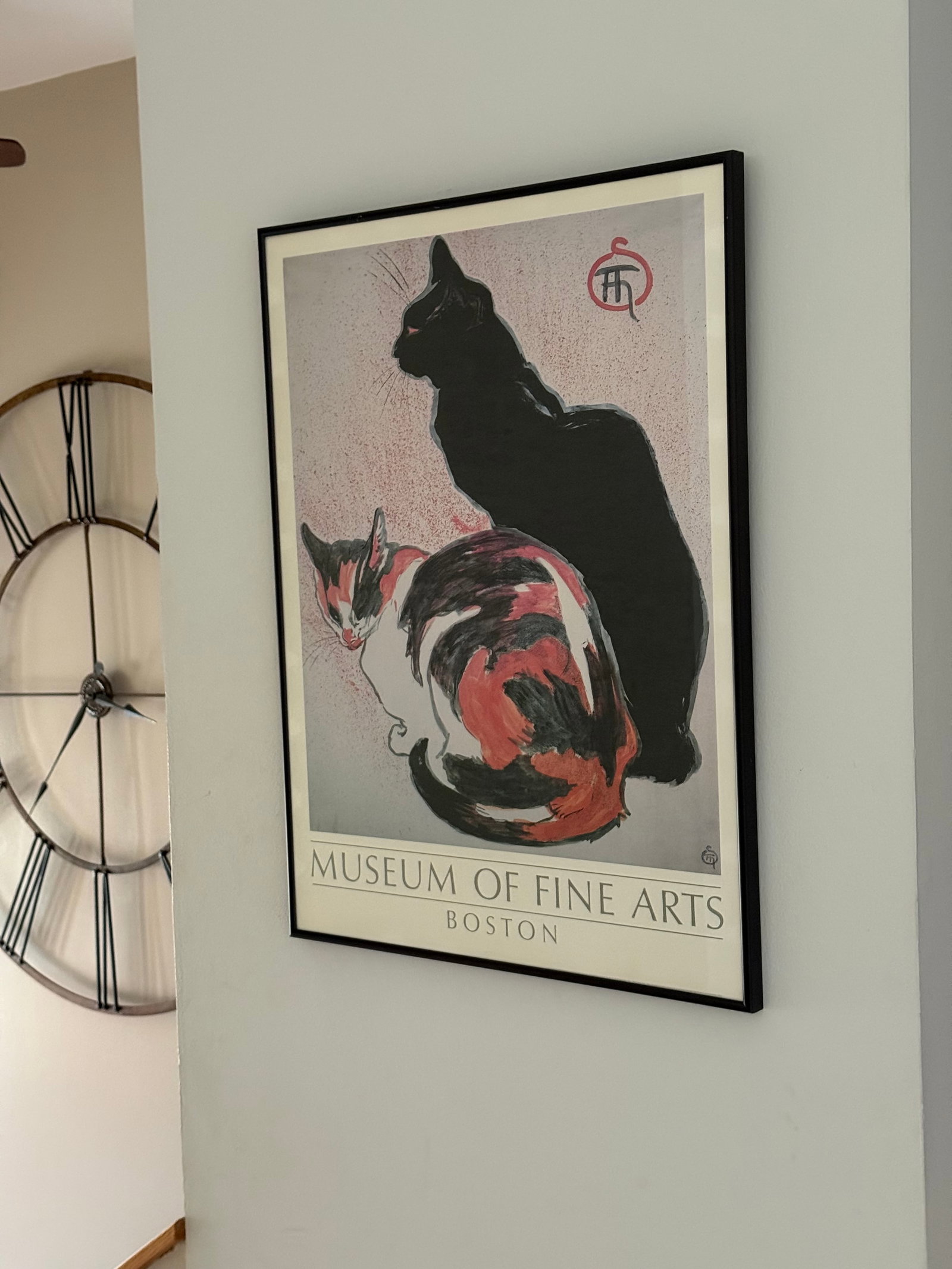 1980s Two Cats Framed Art Poster Museum of Fine Arts - 6