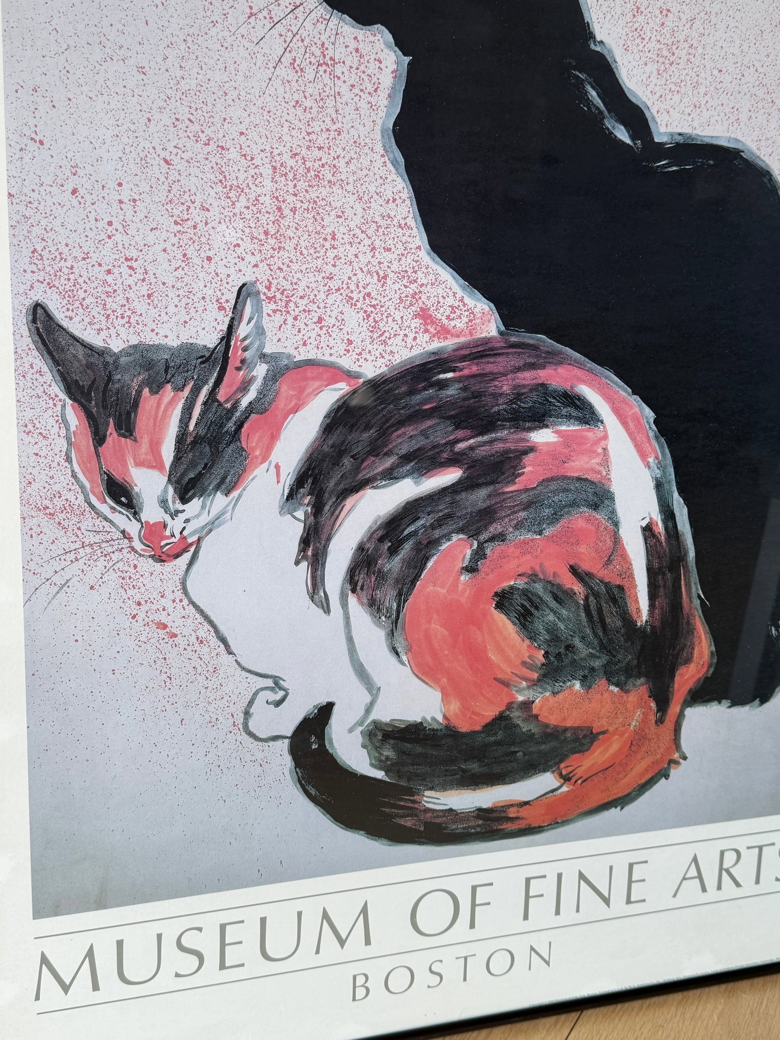 1980s Two Cats Framed Art Poster Museum of Fine Arts - 7