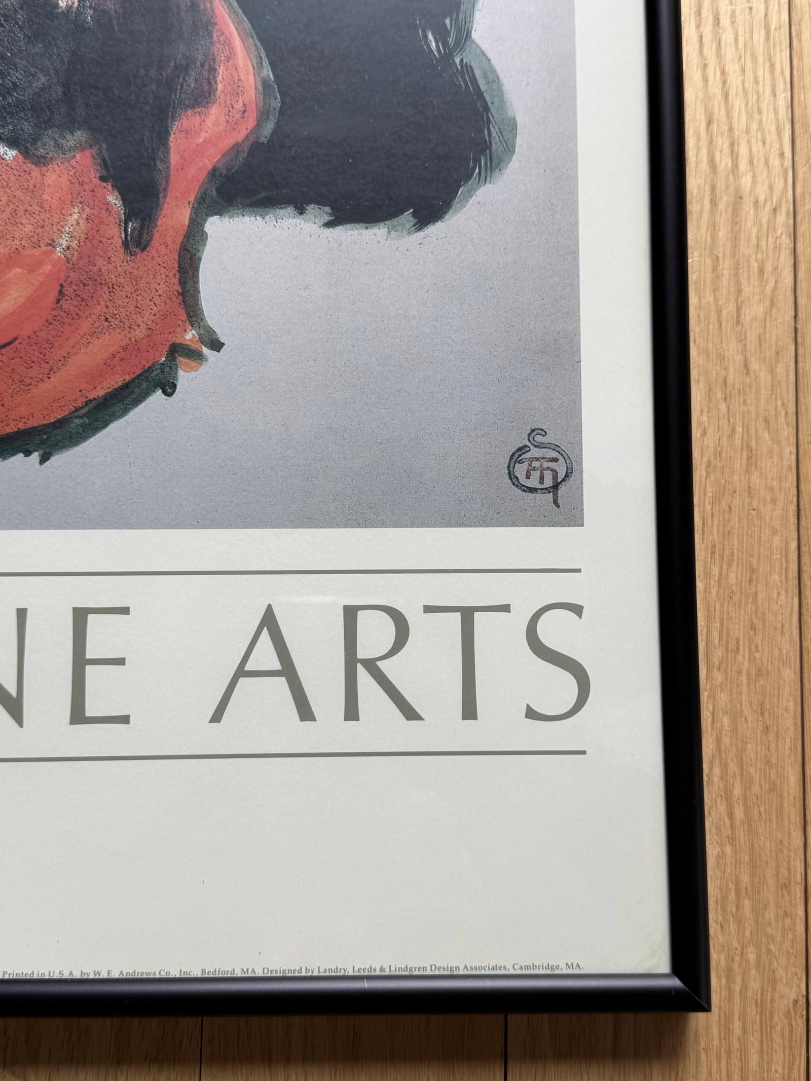 1980s Two Cats Framed Art Poster Museum of Fine Arts - 8