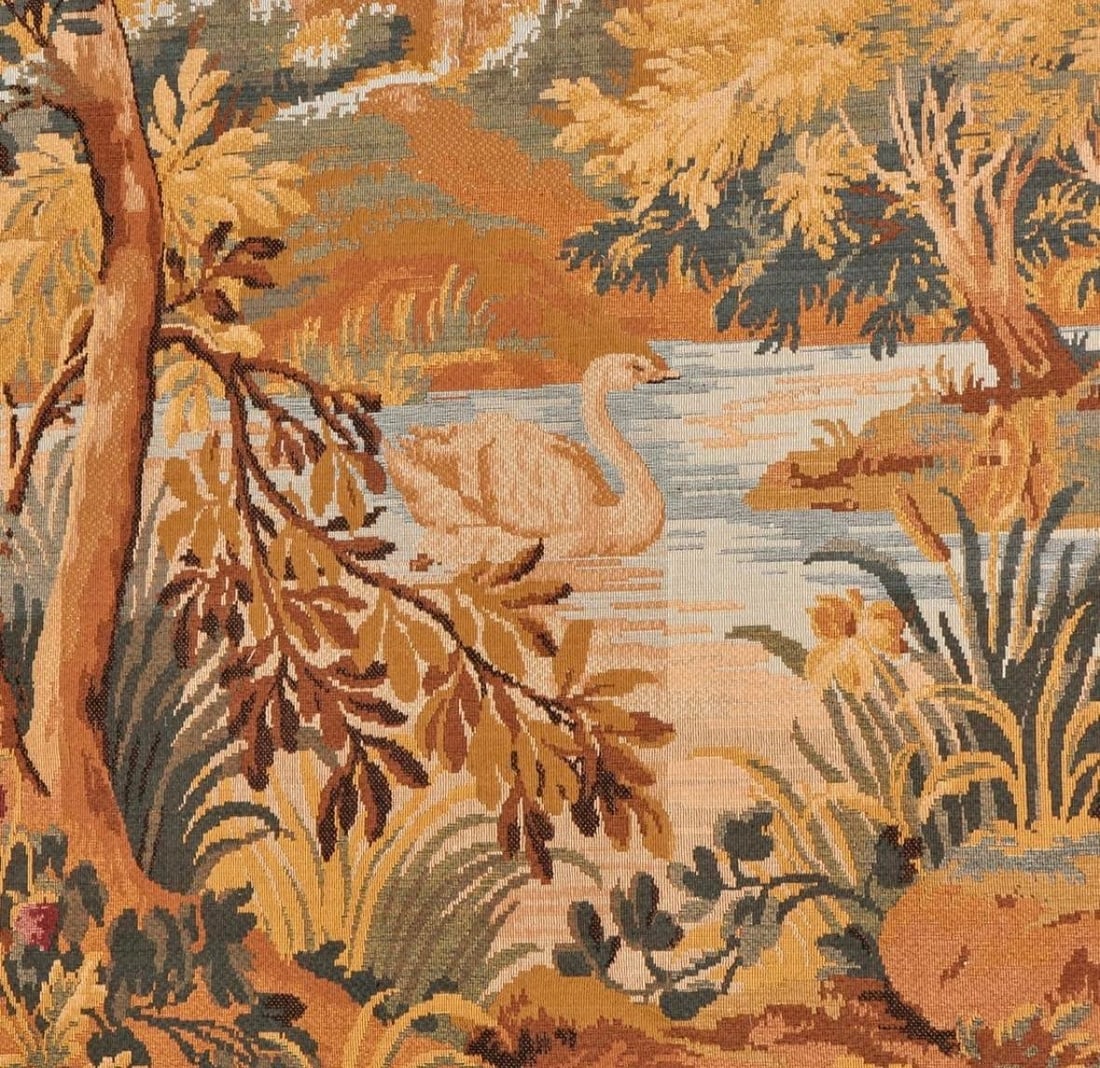 Vintage French Aubusson Verdure Tapestry by Point Genre Gobelins - 2
