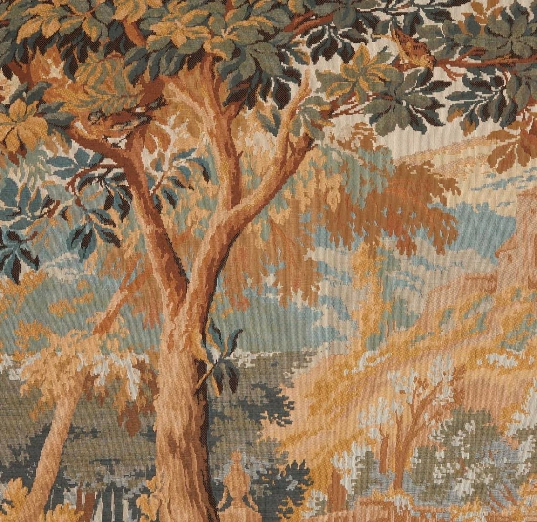 Vintage French Aubusson Verdure Tapestry by Point Genre Gobelins - 5