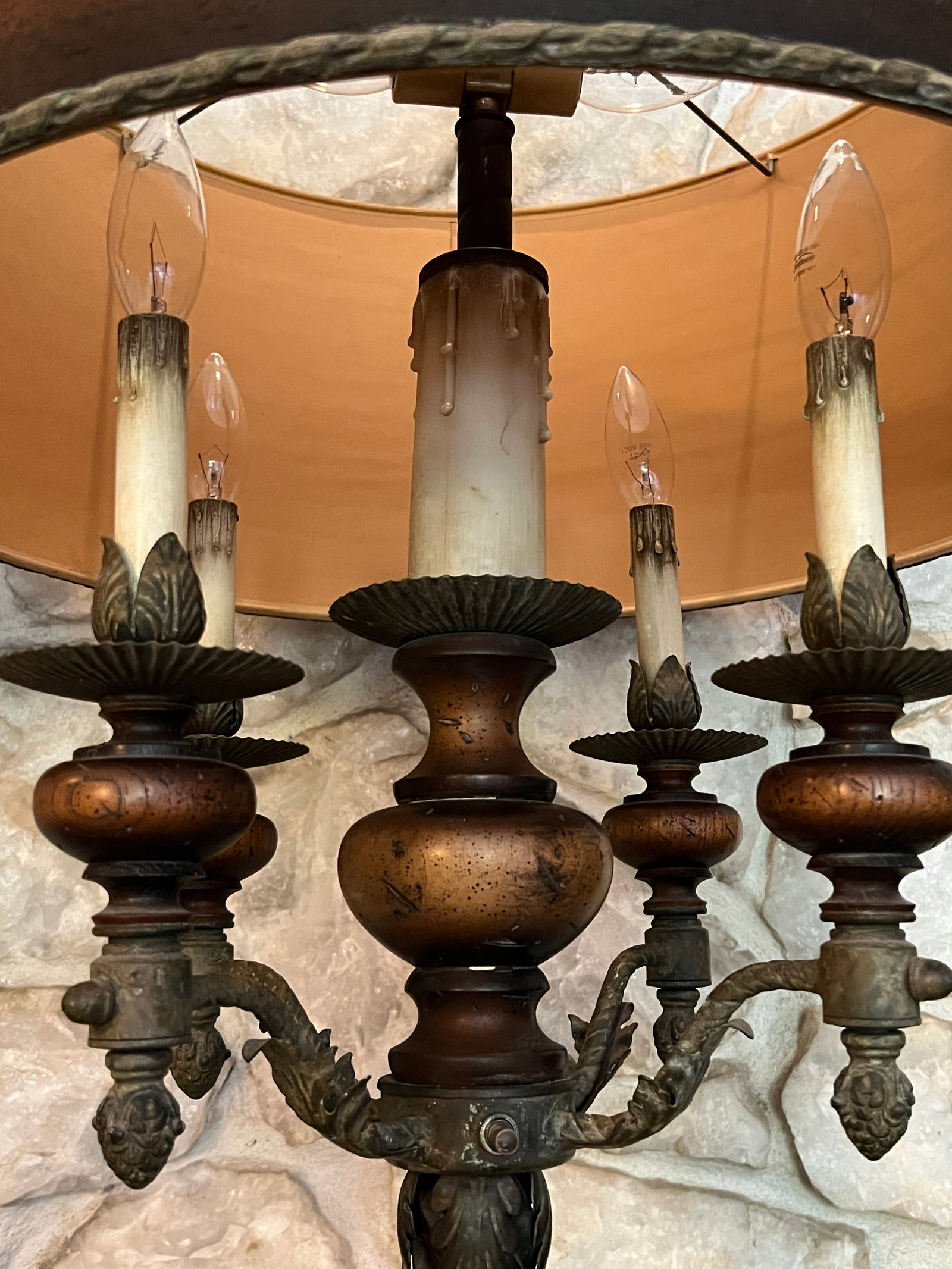 Mid 20th Century Monumental Spanish Colonial Wood & Wrought Iron Table Lamps With Wood Lampshades - - 3