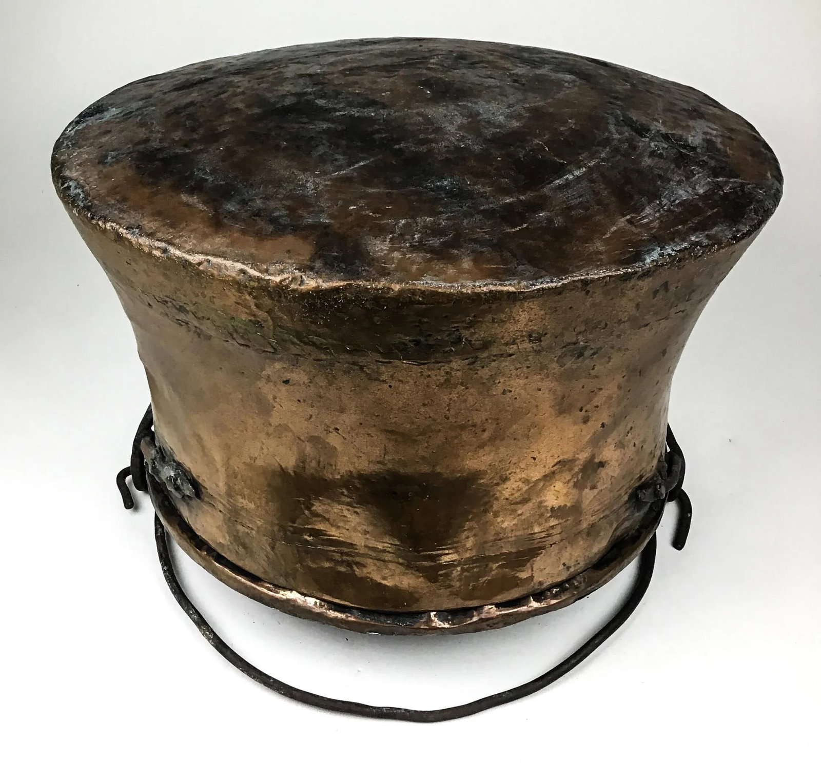 Antique French Copper & Brass Kettle or Chimney Pot - 11