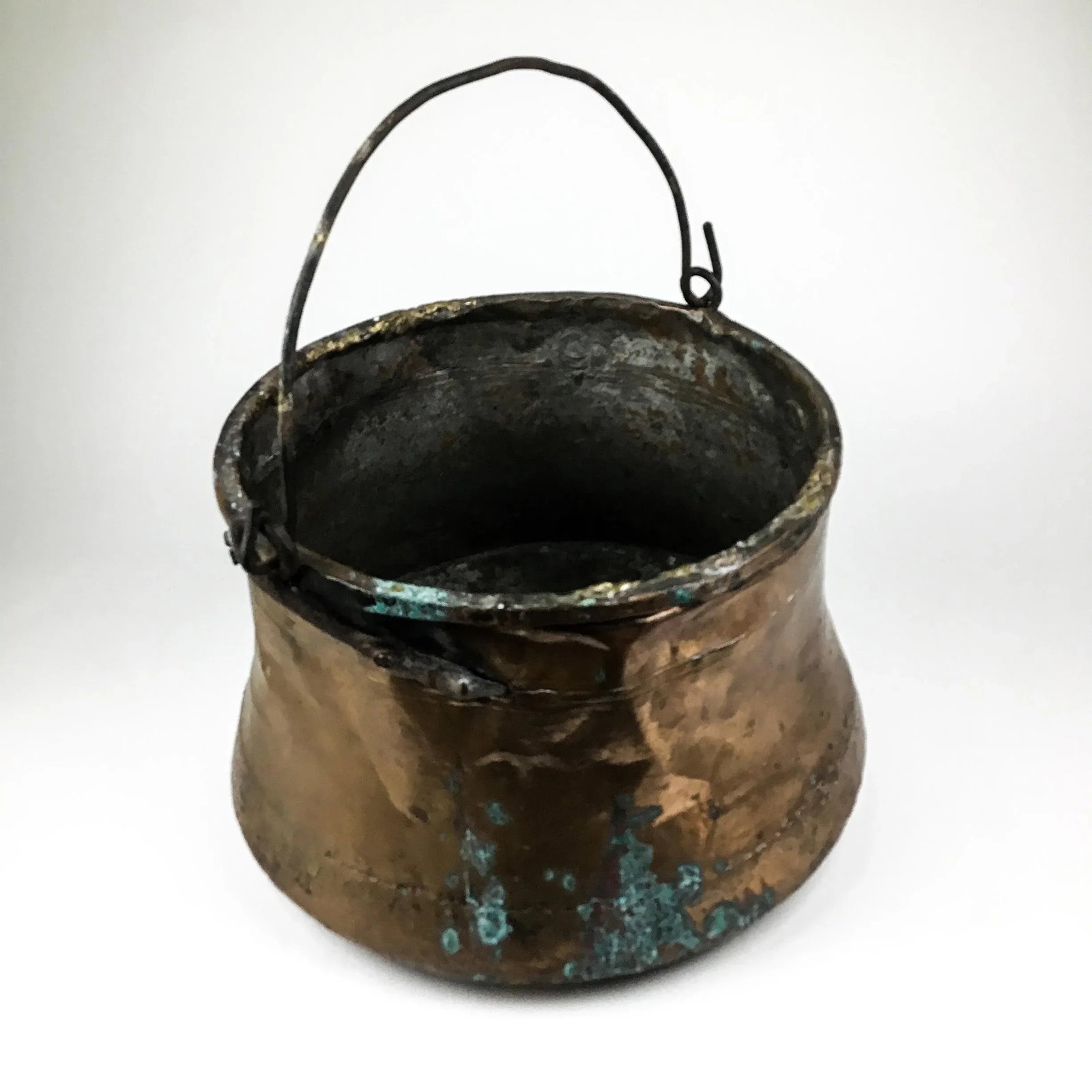Antique French Copper & Brass Kettle or Chimney Pot - 13