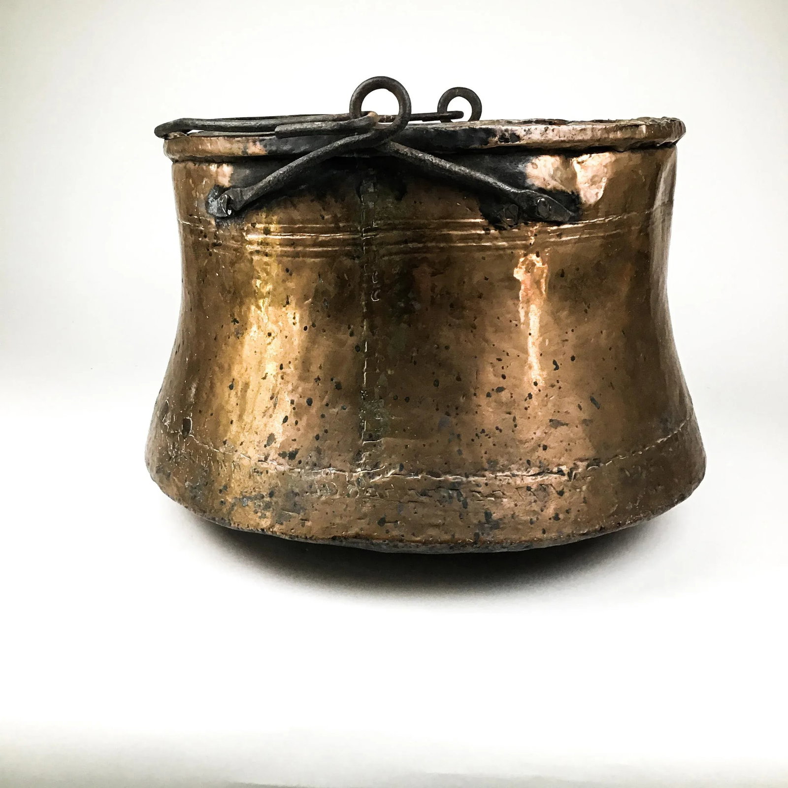 Antique French Copper & Brass Kettle or Chimney Pot - 3