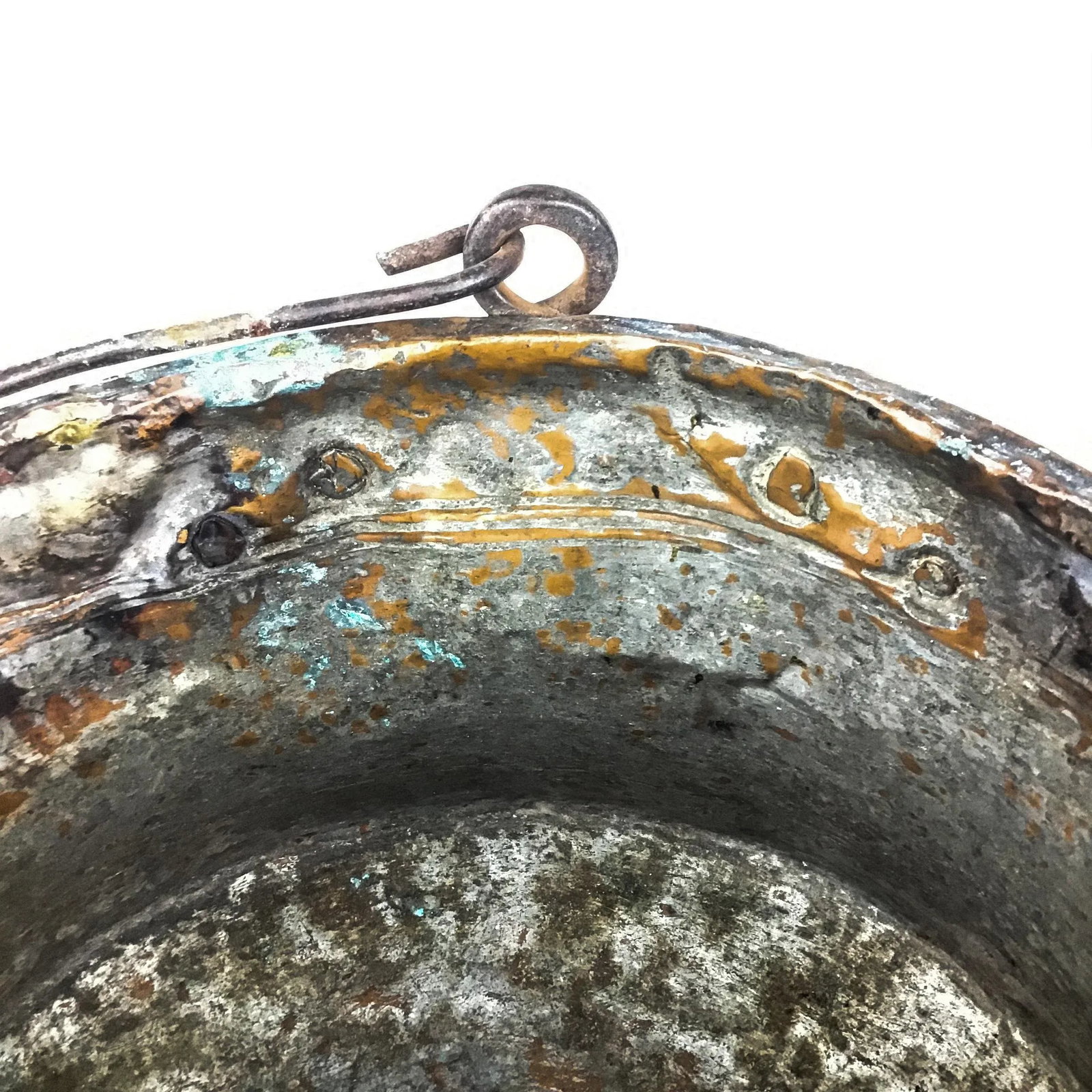 Antique French Copper & Brass Kettle or Chimney Pot - 8