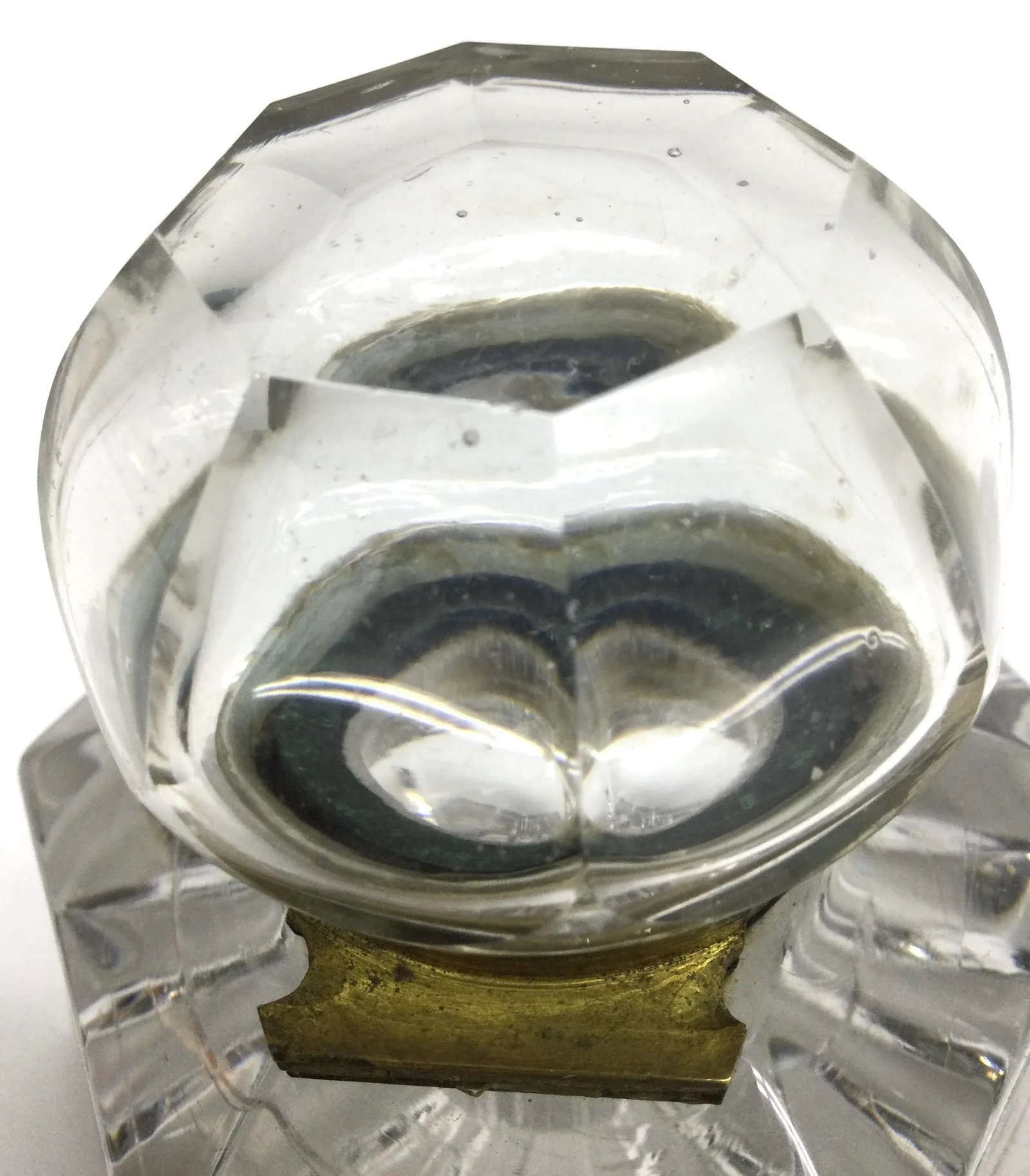 Crystal Brass Lidded Ink Well - 9