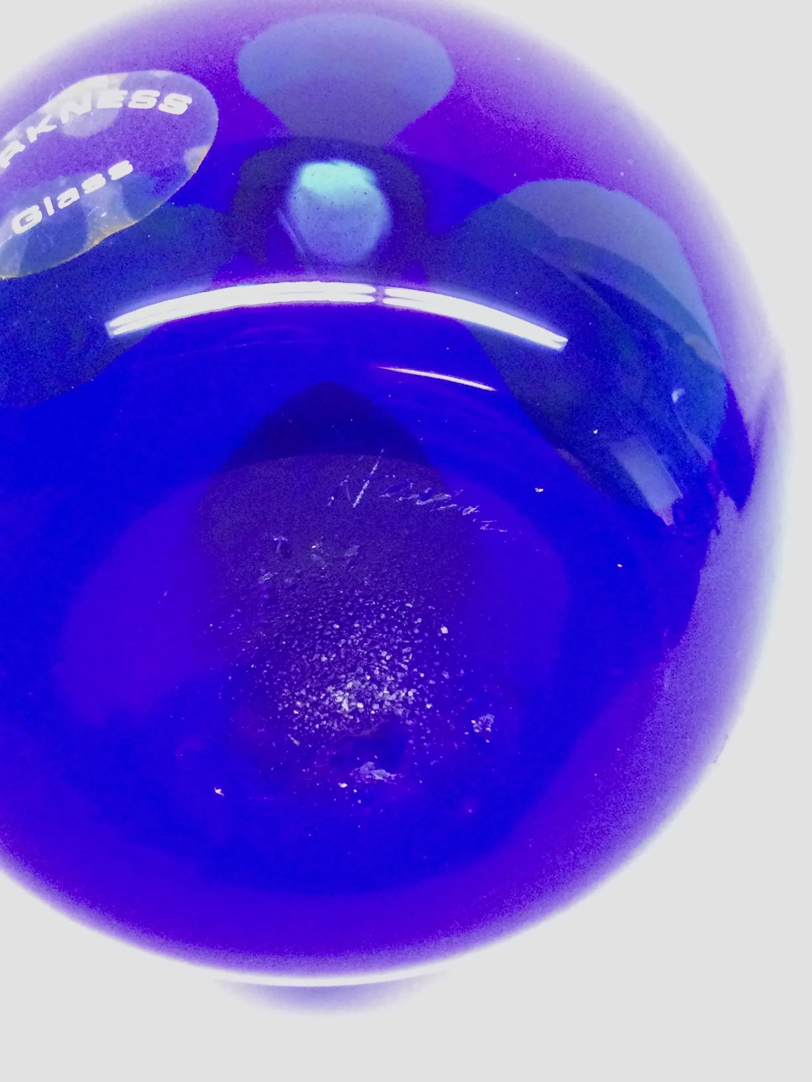 1970's Harkness Hand Blown Cobalt Blue Glass Vase - 11
