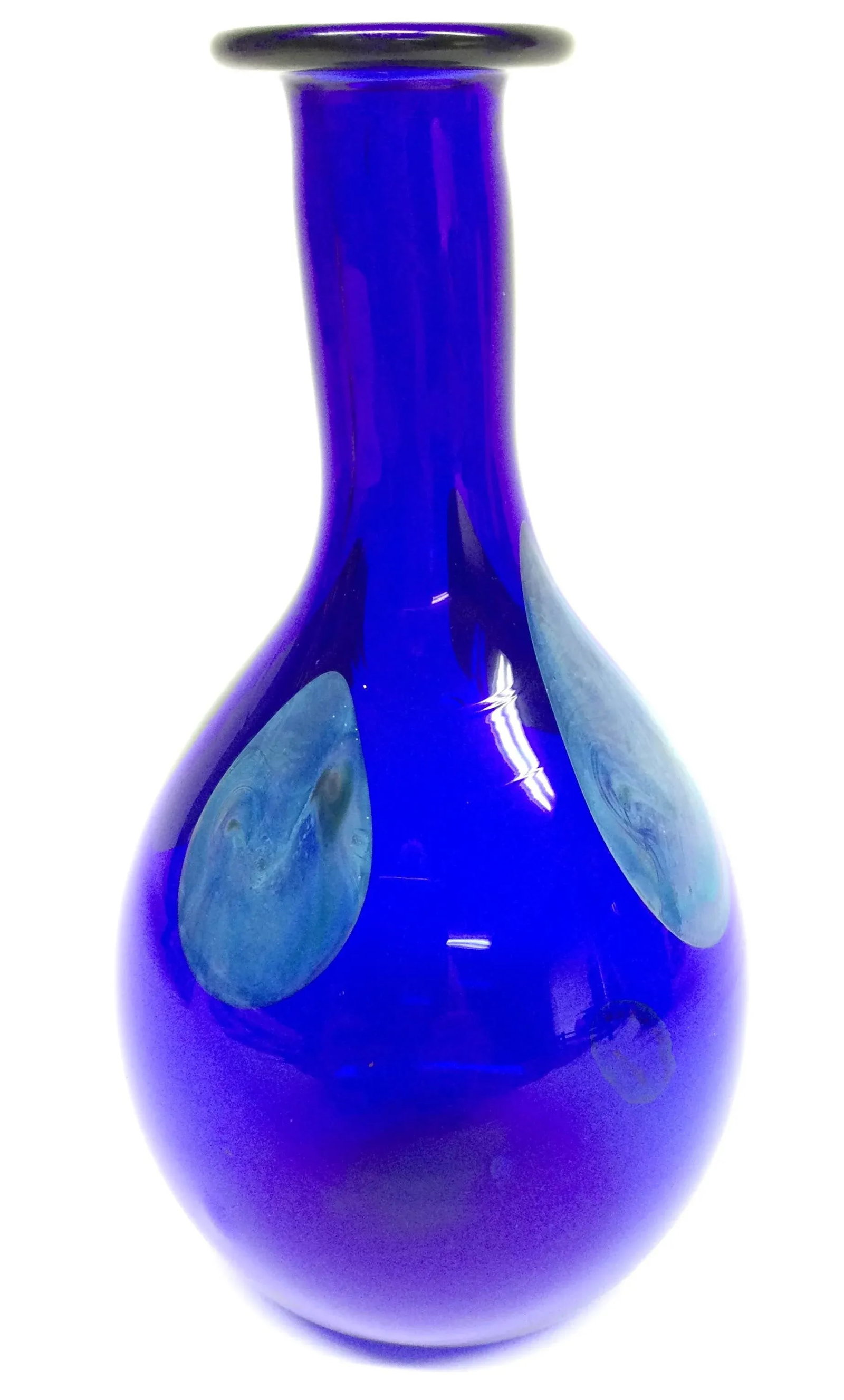1970's Harkness Hand Blown Cobalt Blue Glass Vase - 2