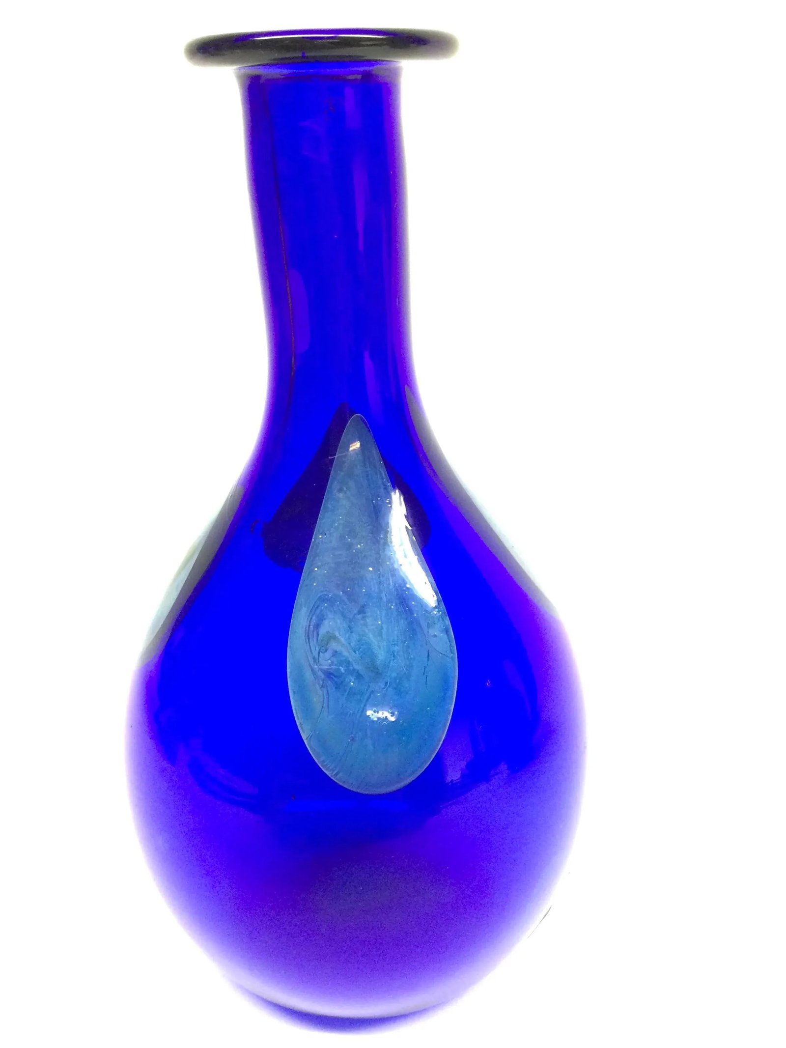 1970's Harkness Hand Blown Cobalt Blue Glass Vase - 6