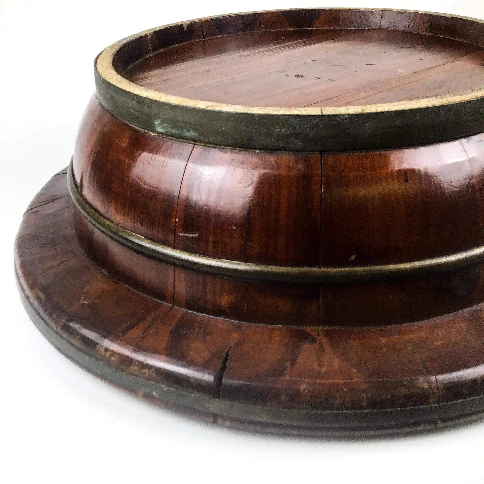 Antique Chinese Wood Rice Bucket - 10