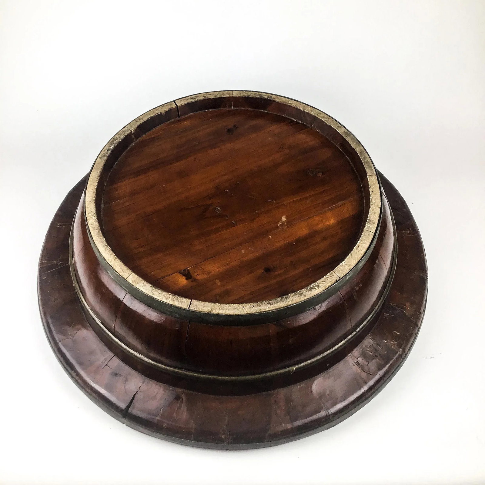 Antique Chinese Wood Rice Bucket - 12