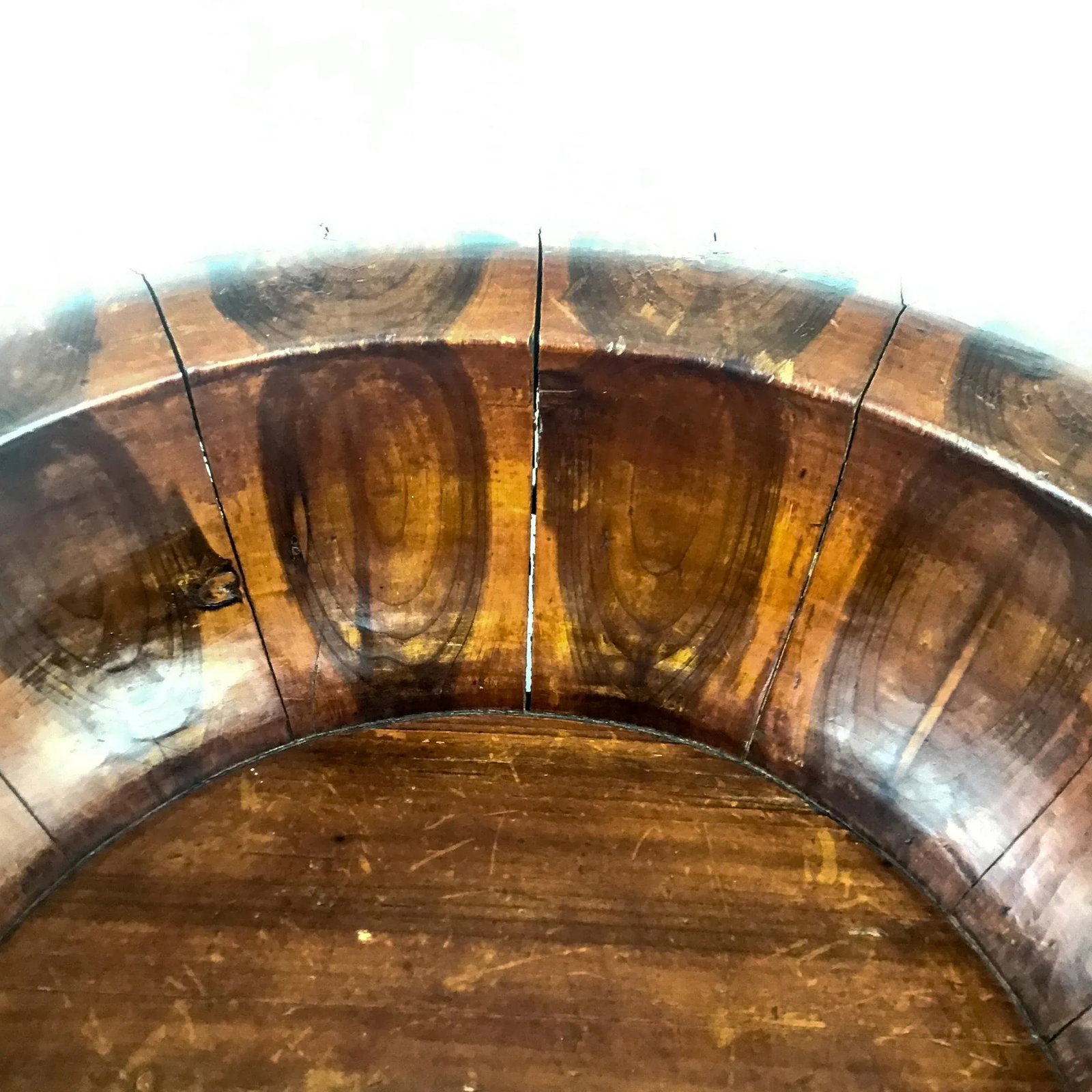 Antique Chinese Wood Rice Bucket - 7