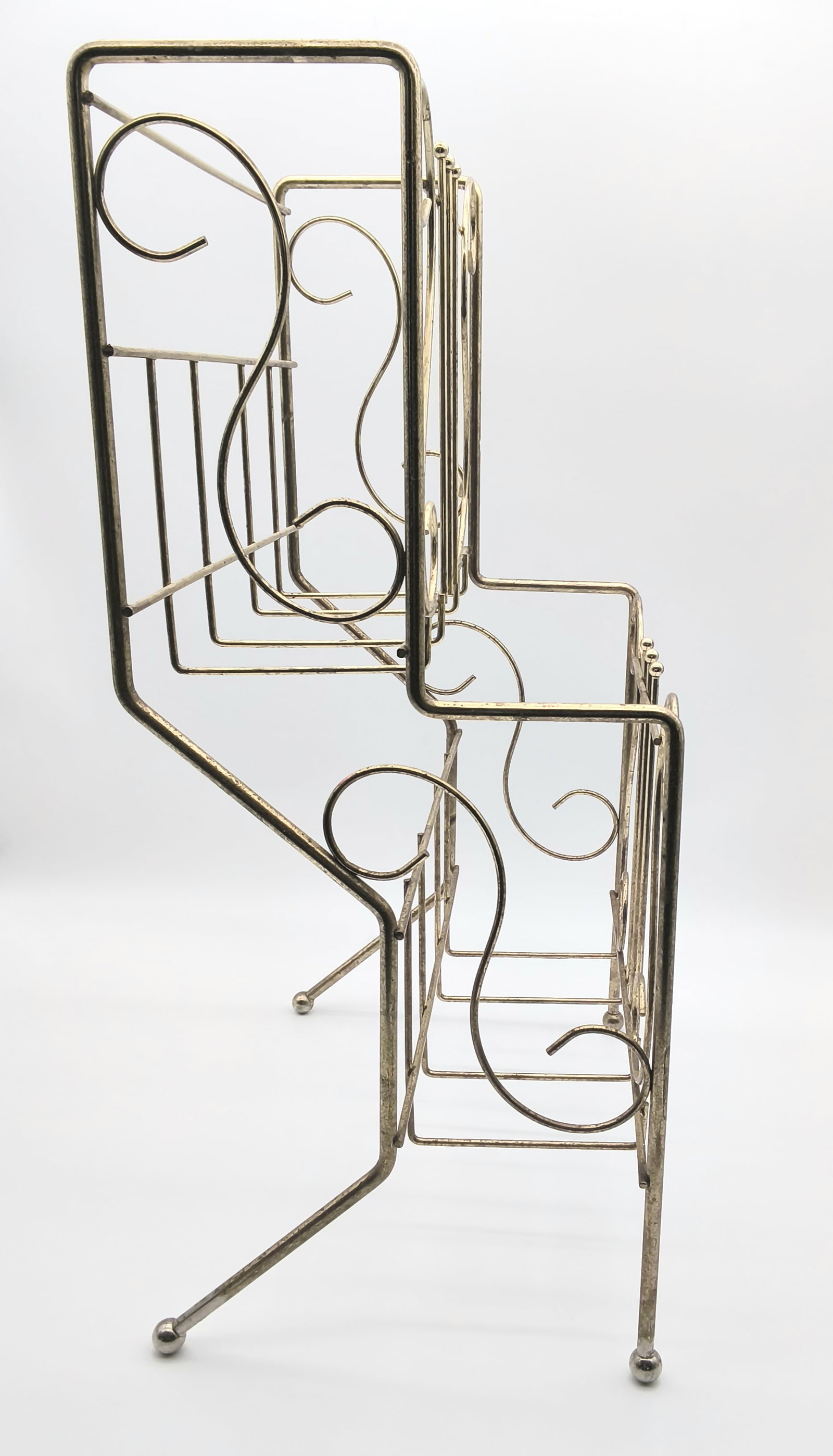 Large Vintage Brass Magazine / Record Vinyl Holder - 4