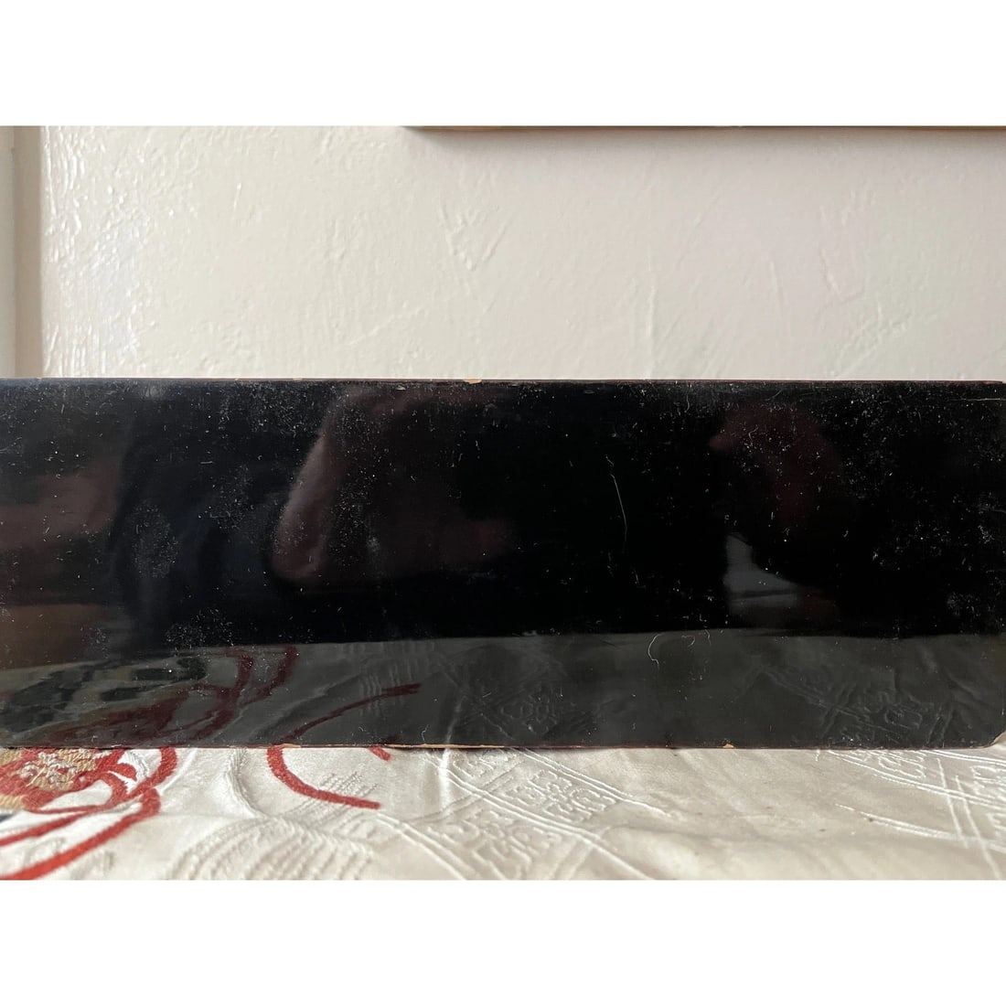Antique 14" Japanese Meiji Maki-e Lacquer Fubako Document Box Bird & Blossoms - 7