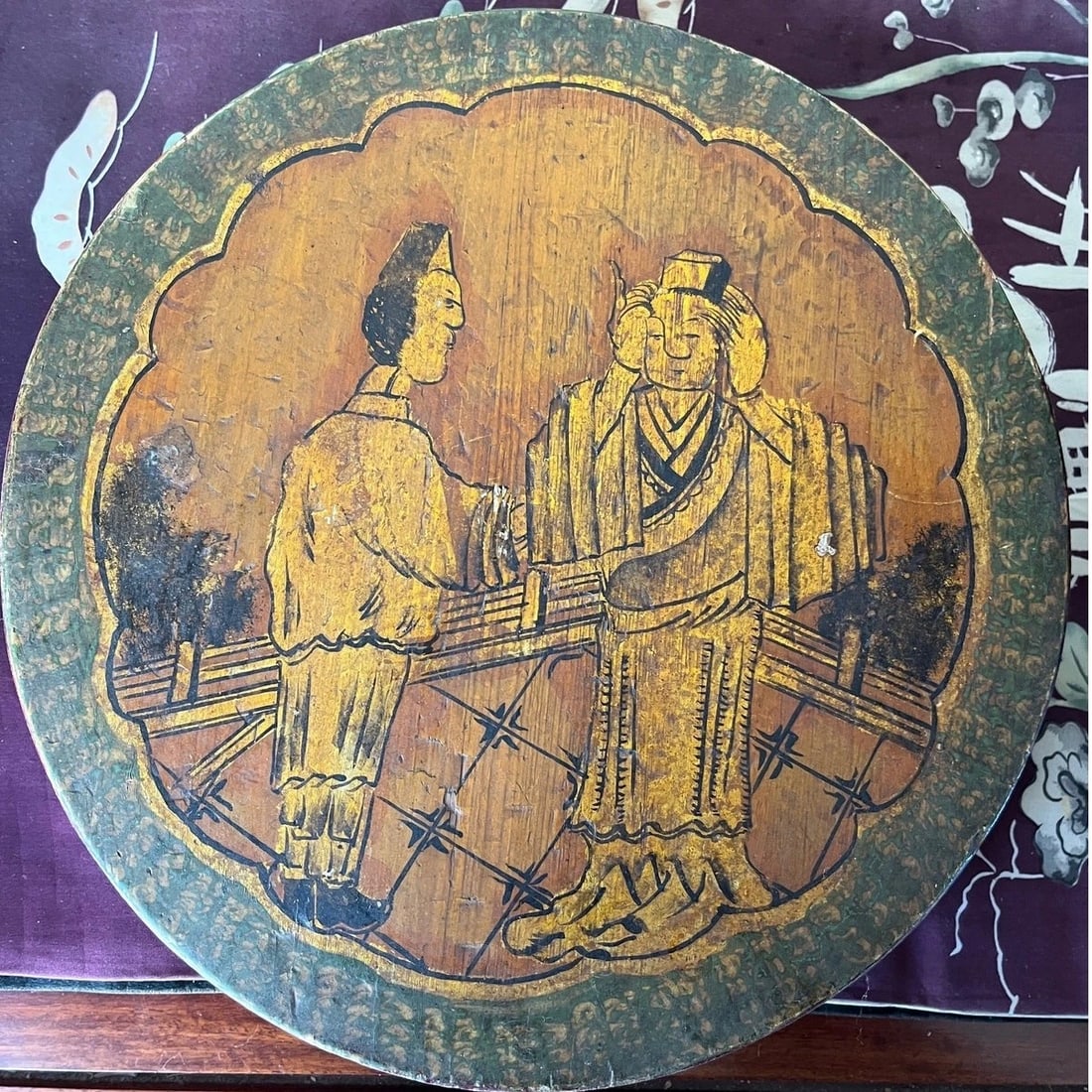 Antique Chinese Wood Rice Barrel & Double Happiness Stand - 19th C. Qing - 18" - 11