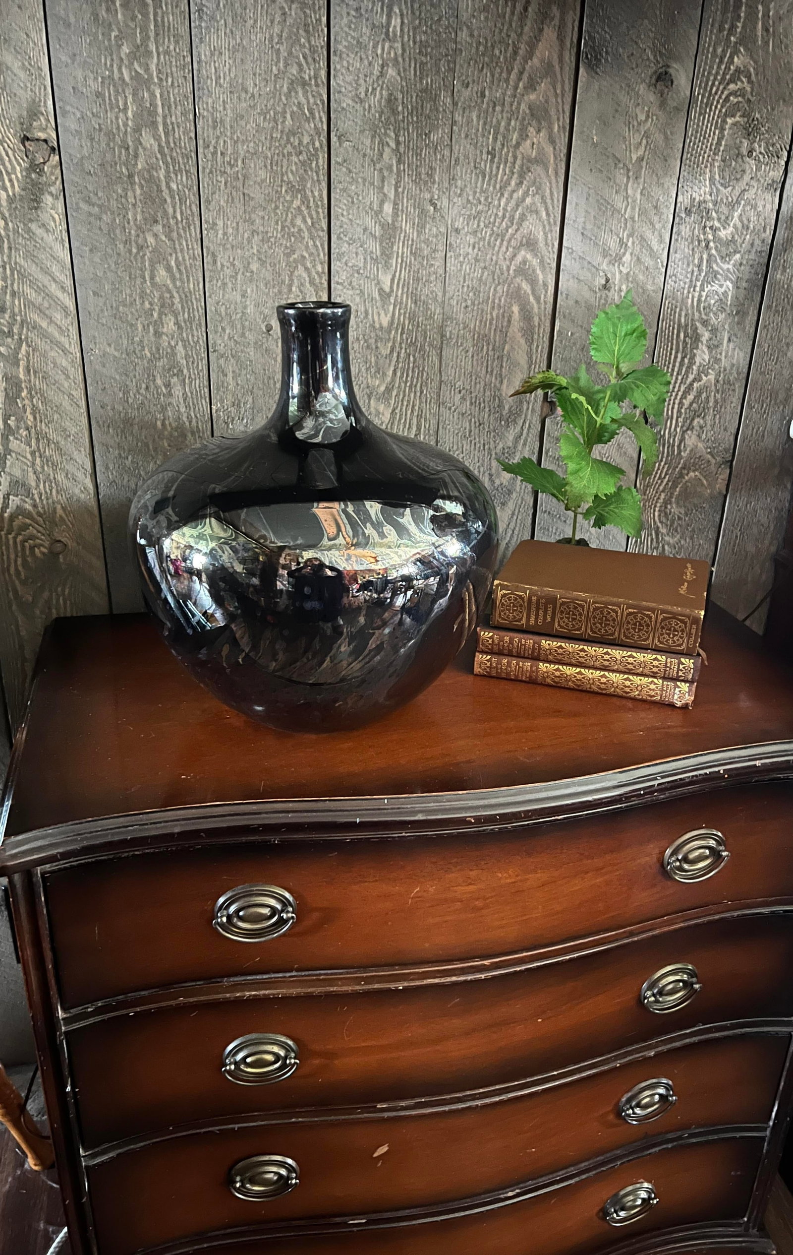 Large Sculptural Mid Century Modern Black Marbled Royal Haeger Art Pottery Vase, 1970s - 7