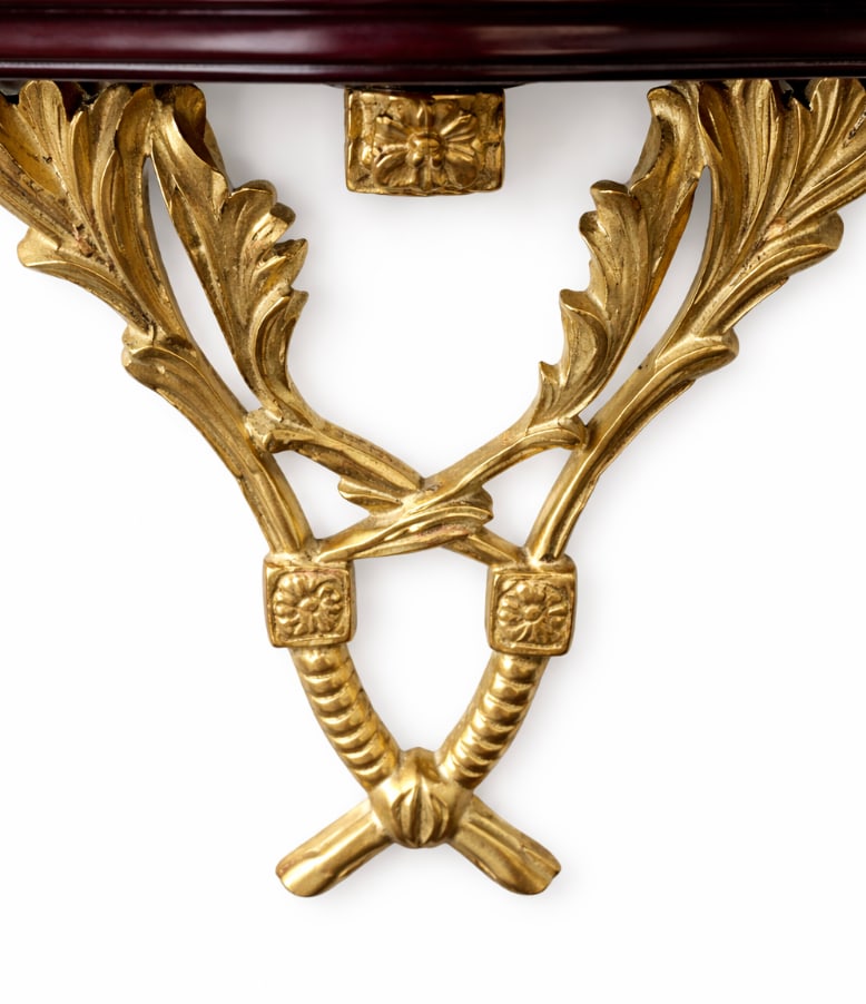 Neoclassical Giltwood Wall-Mounted Brackets With Mahogany Tops (Pair) - 4