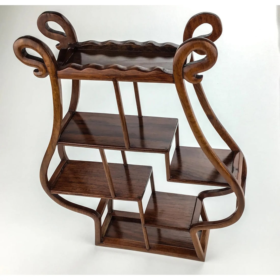 Tabletop Chinese Rosewood Etagere Display - 10