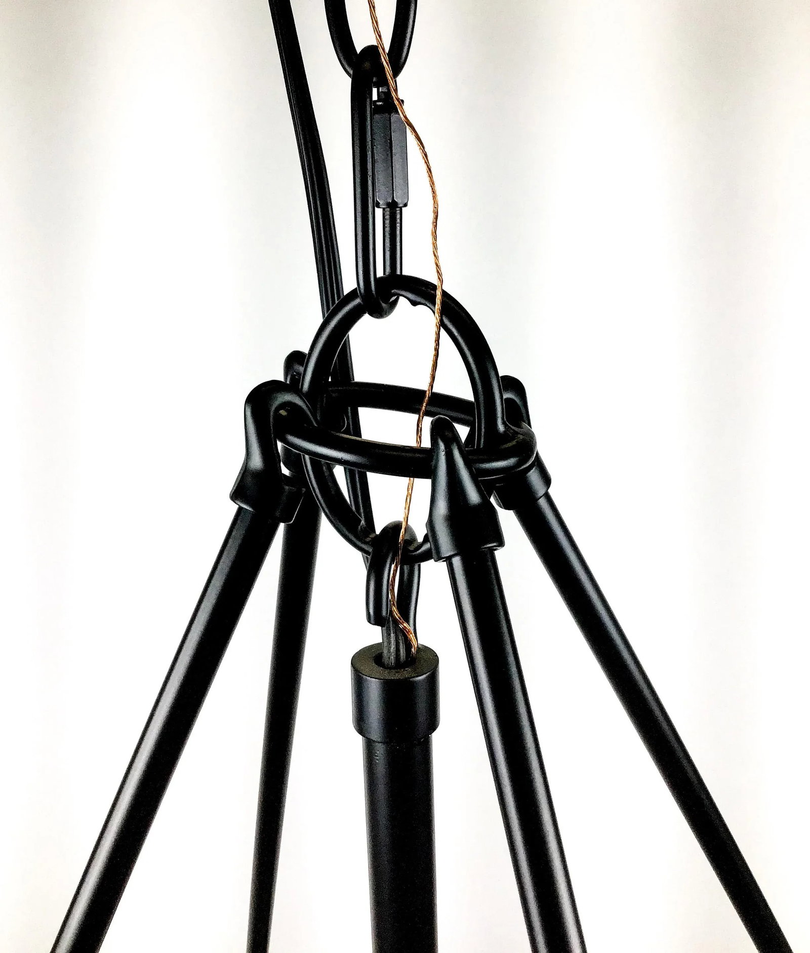 Black Metal & Glass Modern Chandelier - 11
