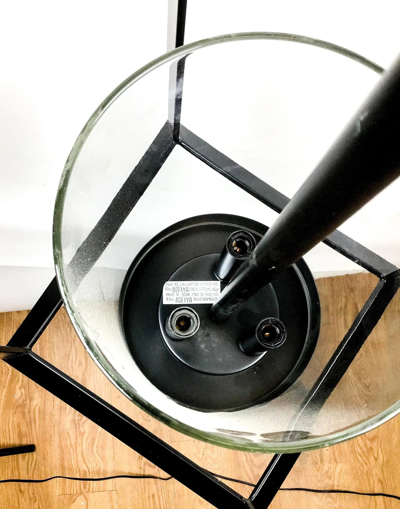 Black Metal & Glass Modern Chandelier - 12