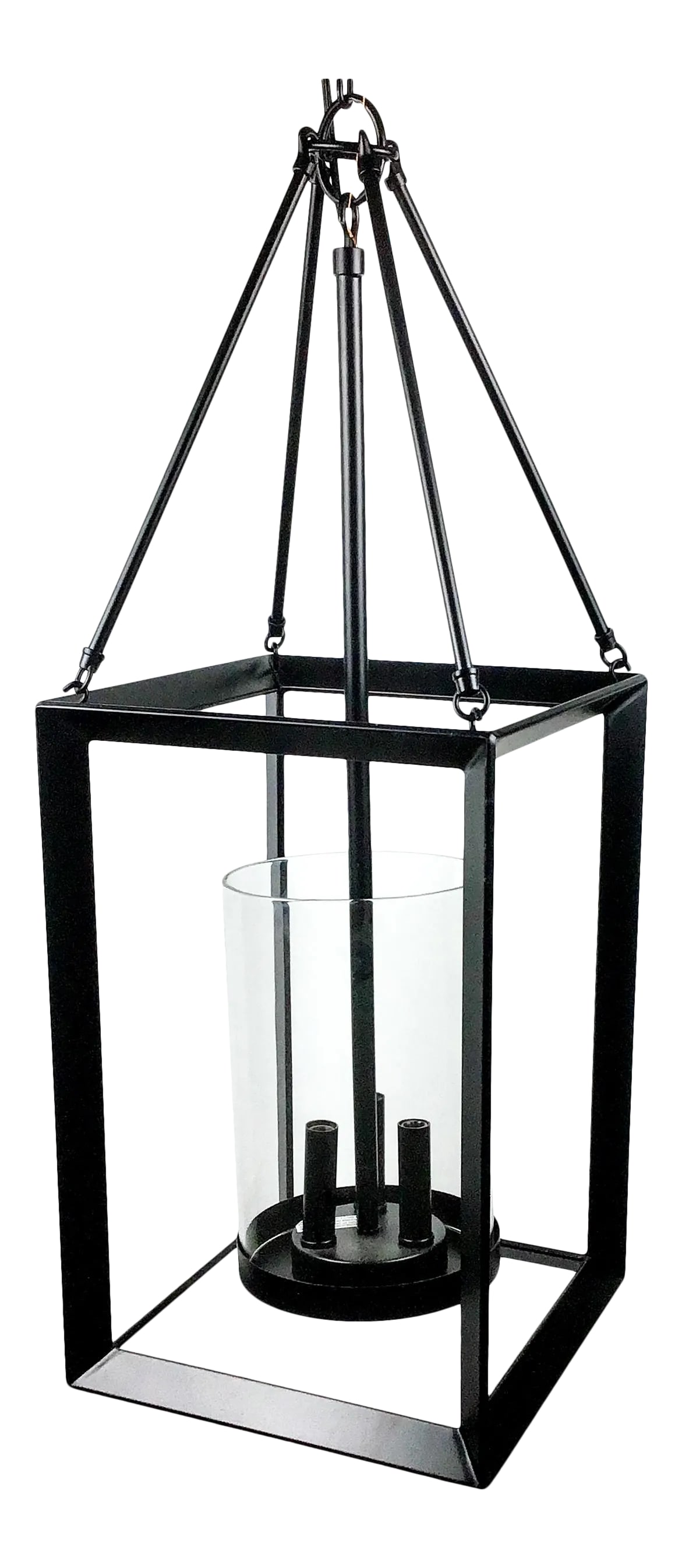 Black Metal & Glass Modern Chandelier (1 of 13)