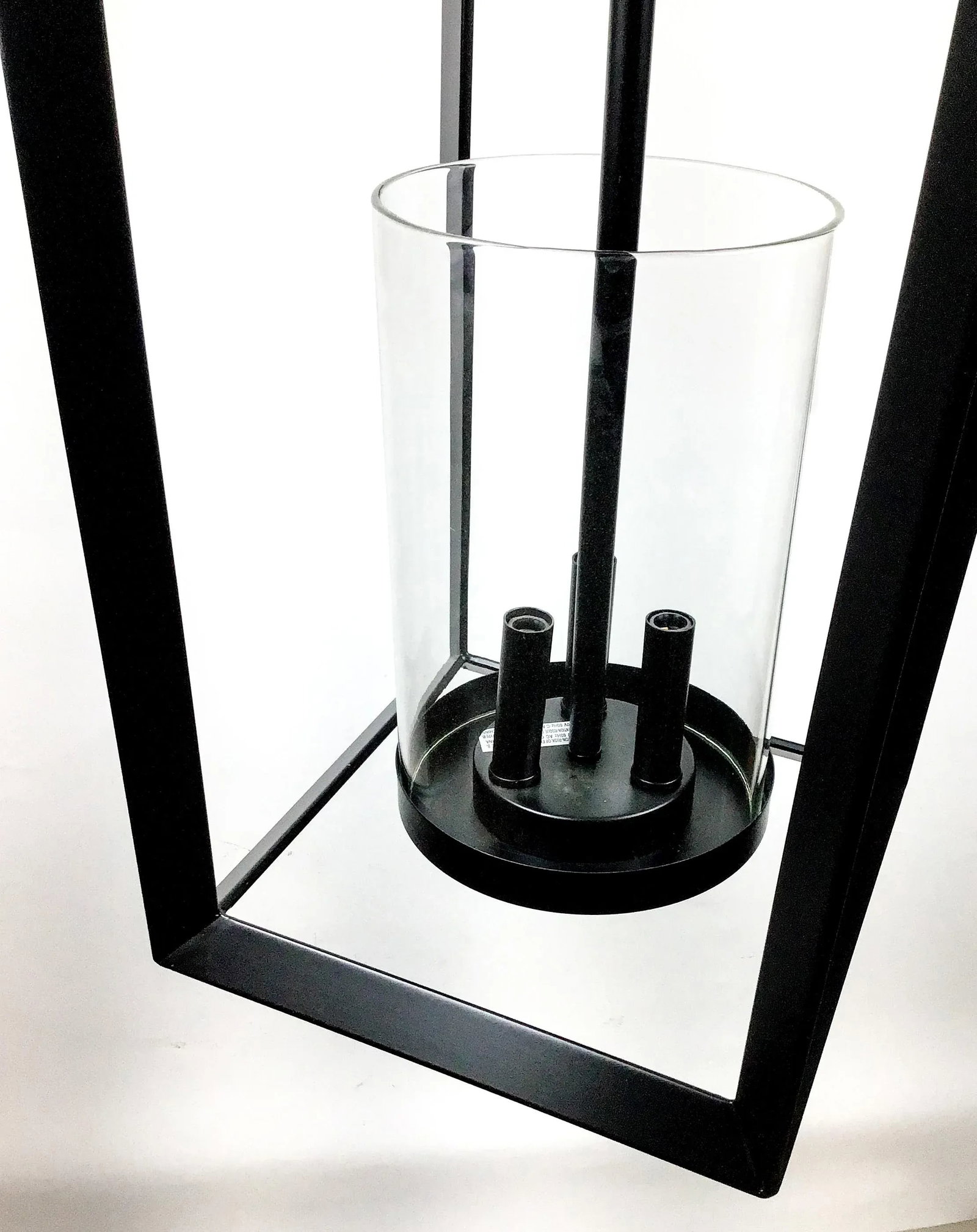 Black Metal & Glass Modern Chandelier - 4