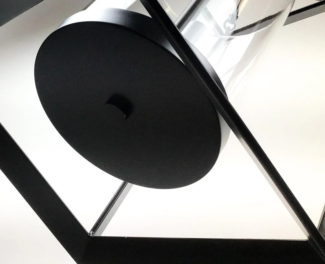Black Metal & Glass Modern Chandelier - 5
