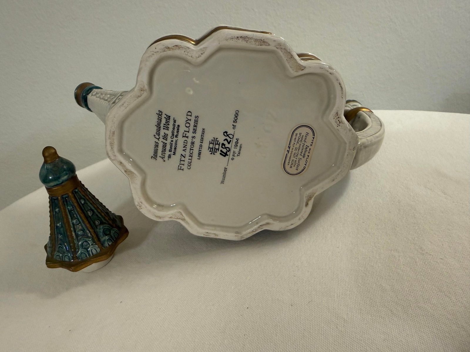1990s Fitz and Floyd Taj Mahal / St. Basil Cathedral Figural Teapot - Architectural Collectible - 12