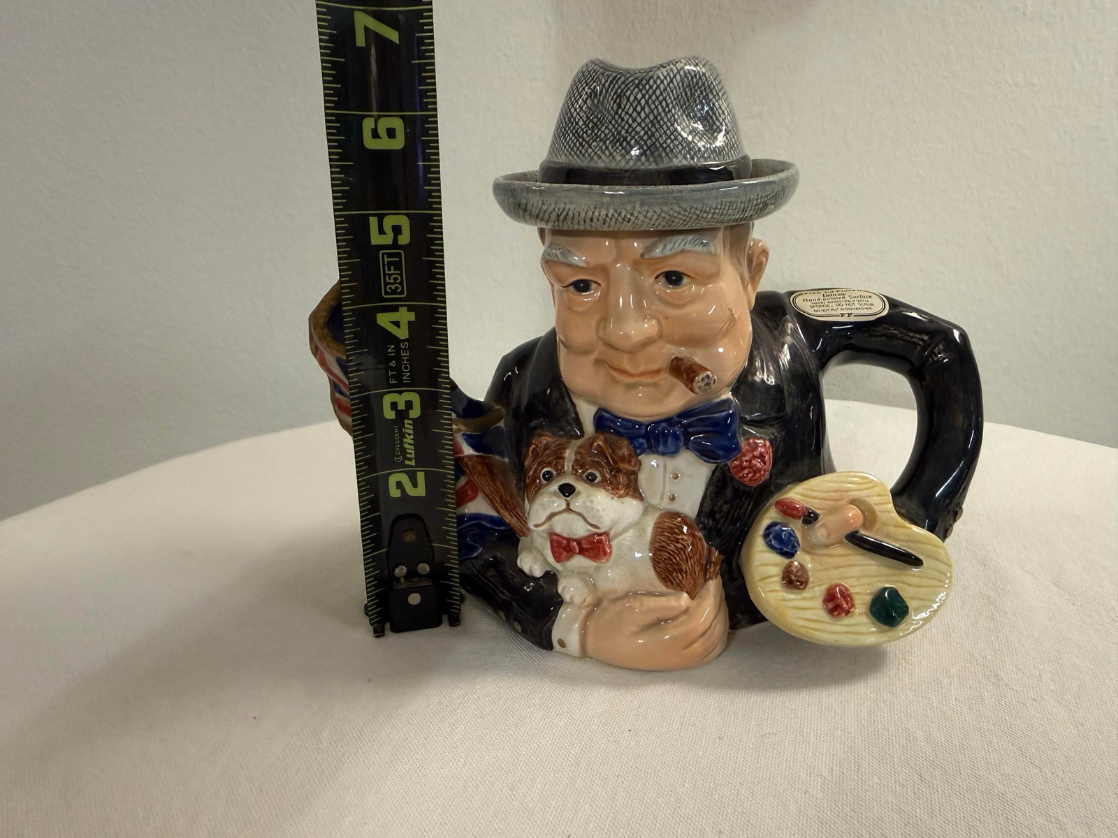 1990s Fitz and Floyd Winston Churchill Character Teapot - 10