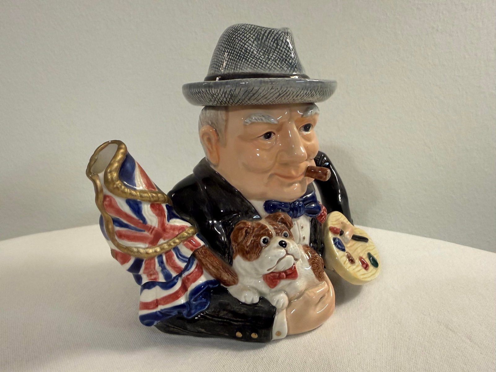 1990s Fitz and Floyd Winston Churchill Character Teapot - 2