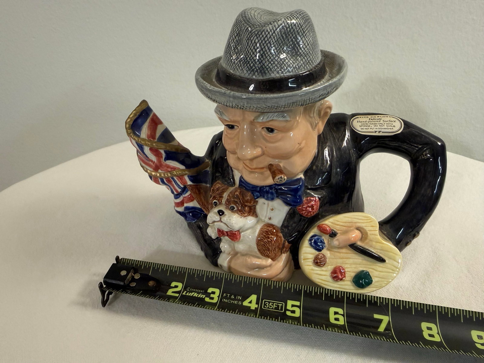 1990s Fitz and Floyd Winston Churchill Character Teapot - 9
