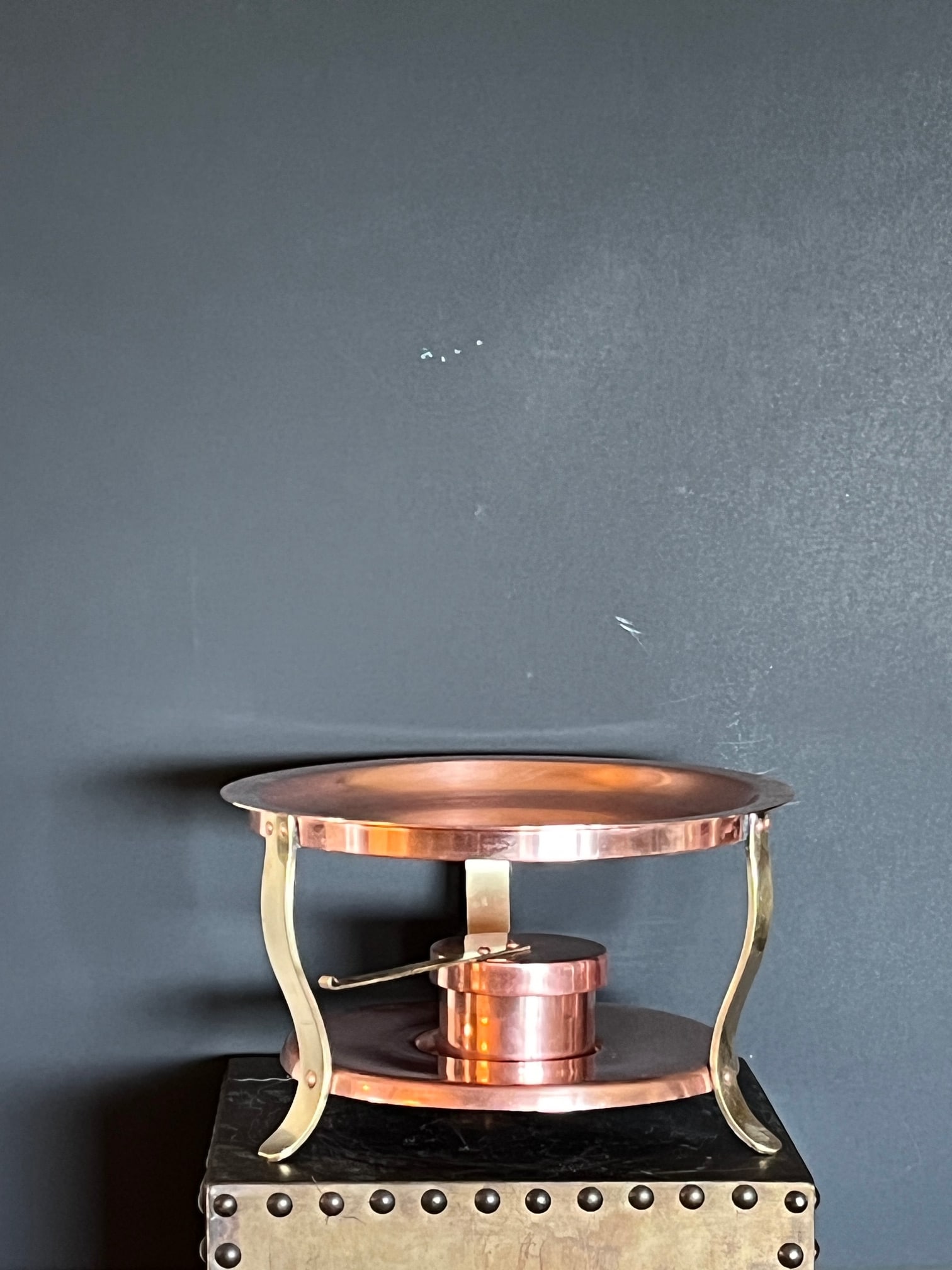 Early 20th Century Bazar Francais 666 Copper & Brass Rechaud Chafing Set - 2