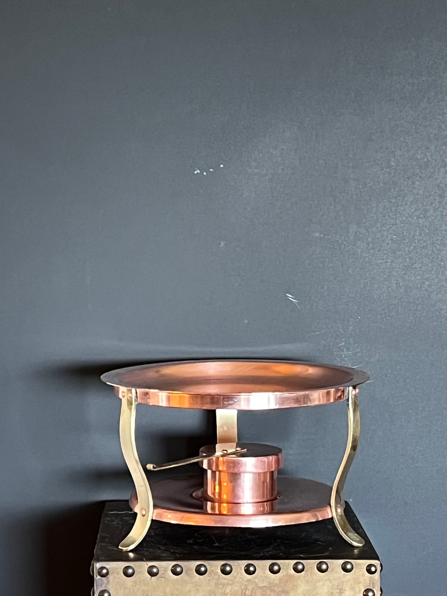 Early 20th Century Bazar Francais 666 Copper & Brass Rechaud Chafing Set - 5