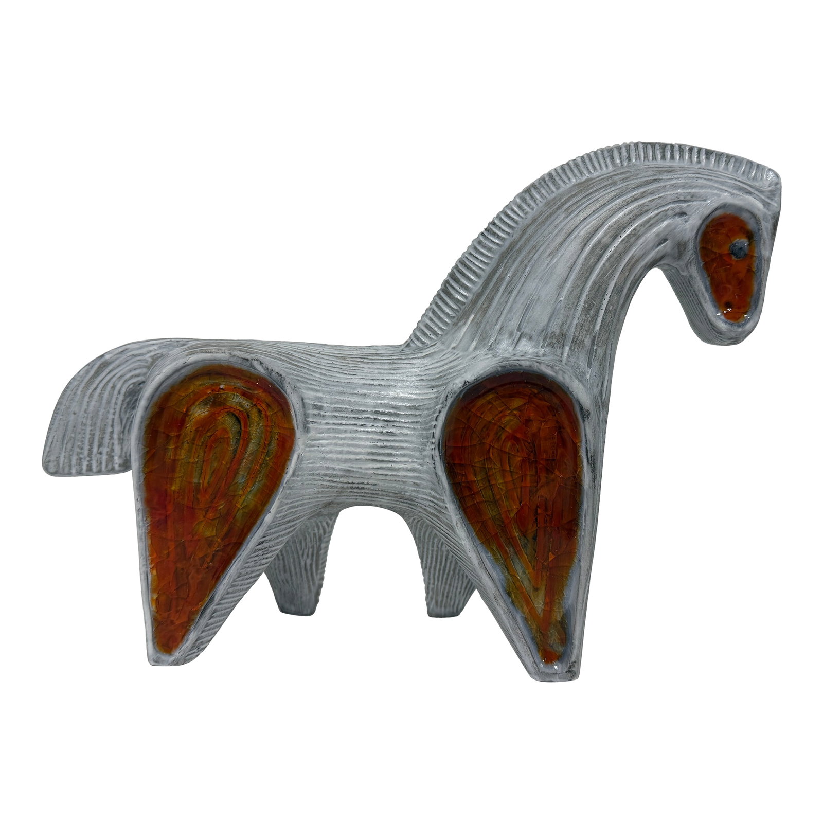 Jonathan Adler Horse Glass "Menagerie" Sculpture Red / Orange Lava Glaze (1 of 9)
