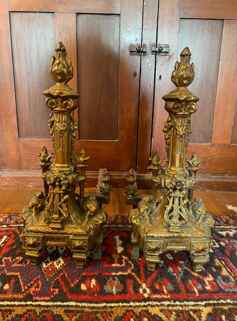 19th Century French Bronze Adirons - 2