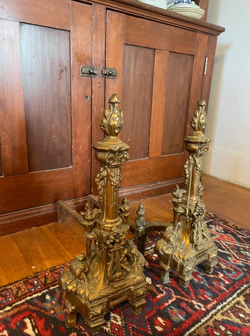19th Century French Bronze Adirons - 3