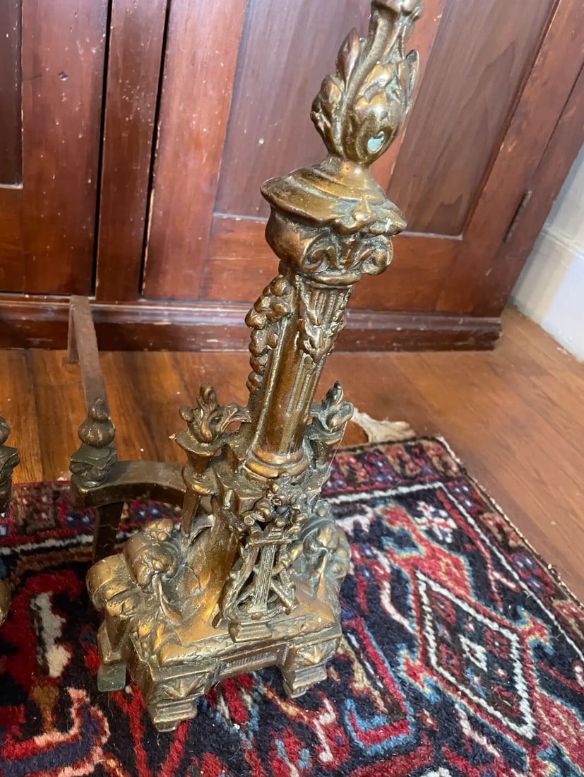 19th Century French Bronze Adirons - 7