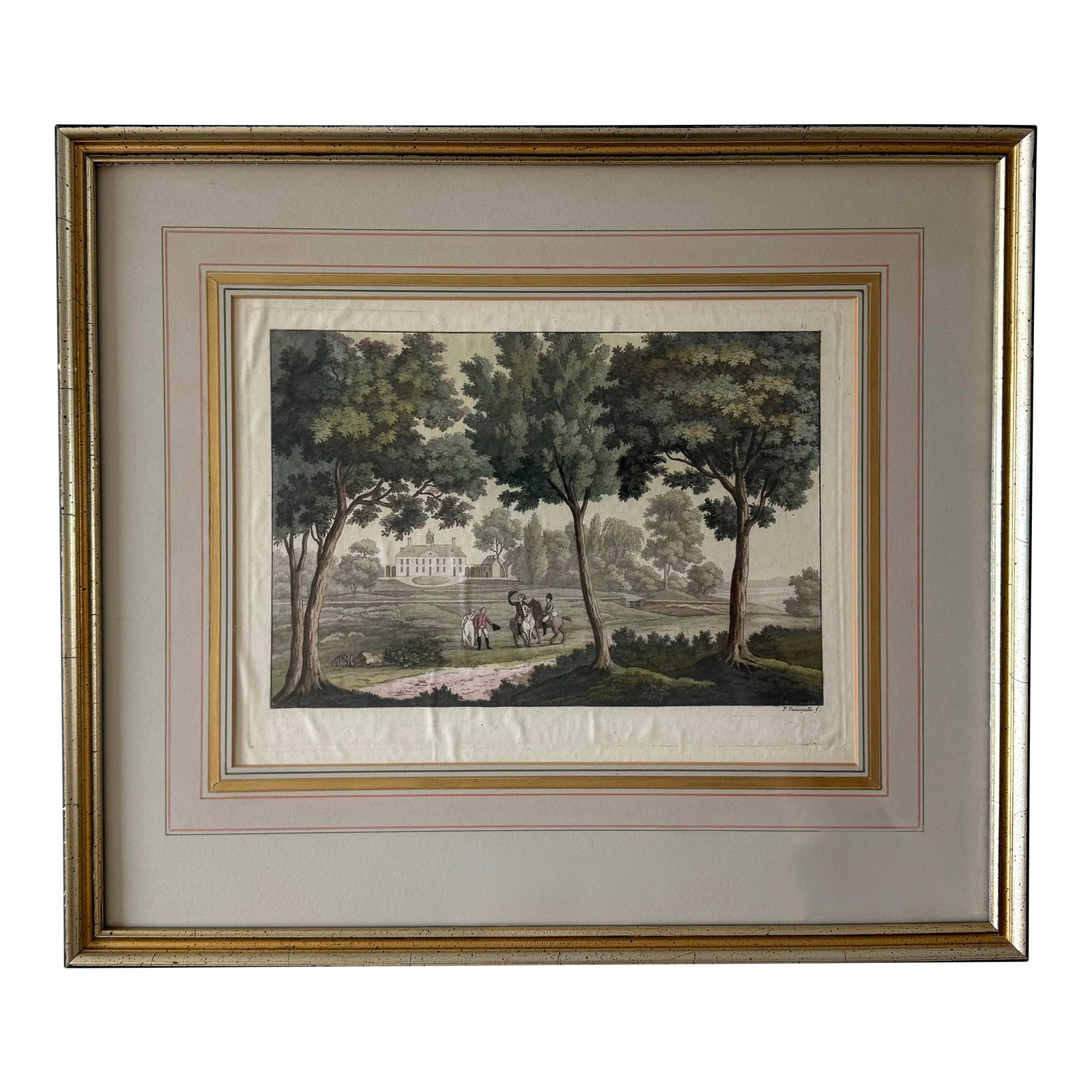Antique Framed Mount Vernon Estate Etching by Paolo Fumagalli (1 of 11)